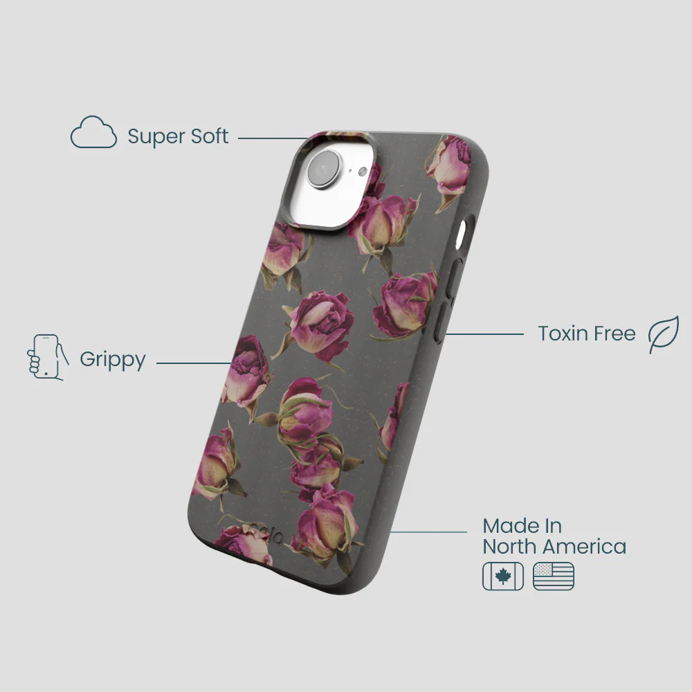 Black Dried Rosebuds iPhone 16e/17e Case - Image 4