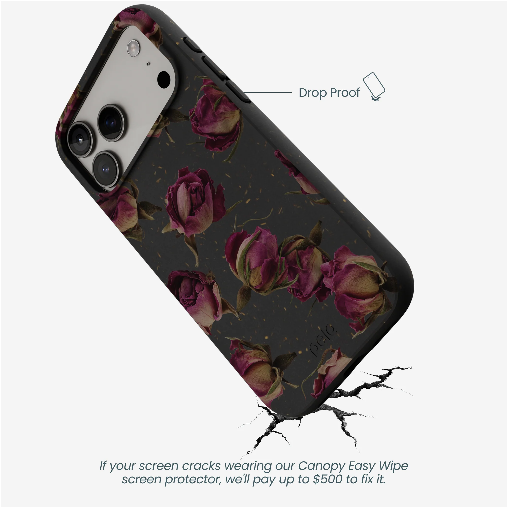 Black Dried Rosebuds iPhone 17 Pro Max Case - Image 5
