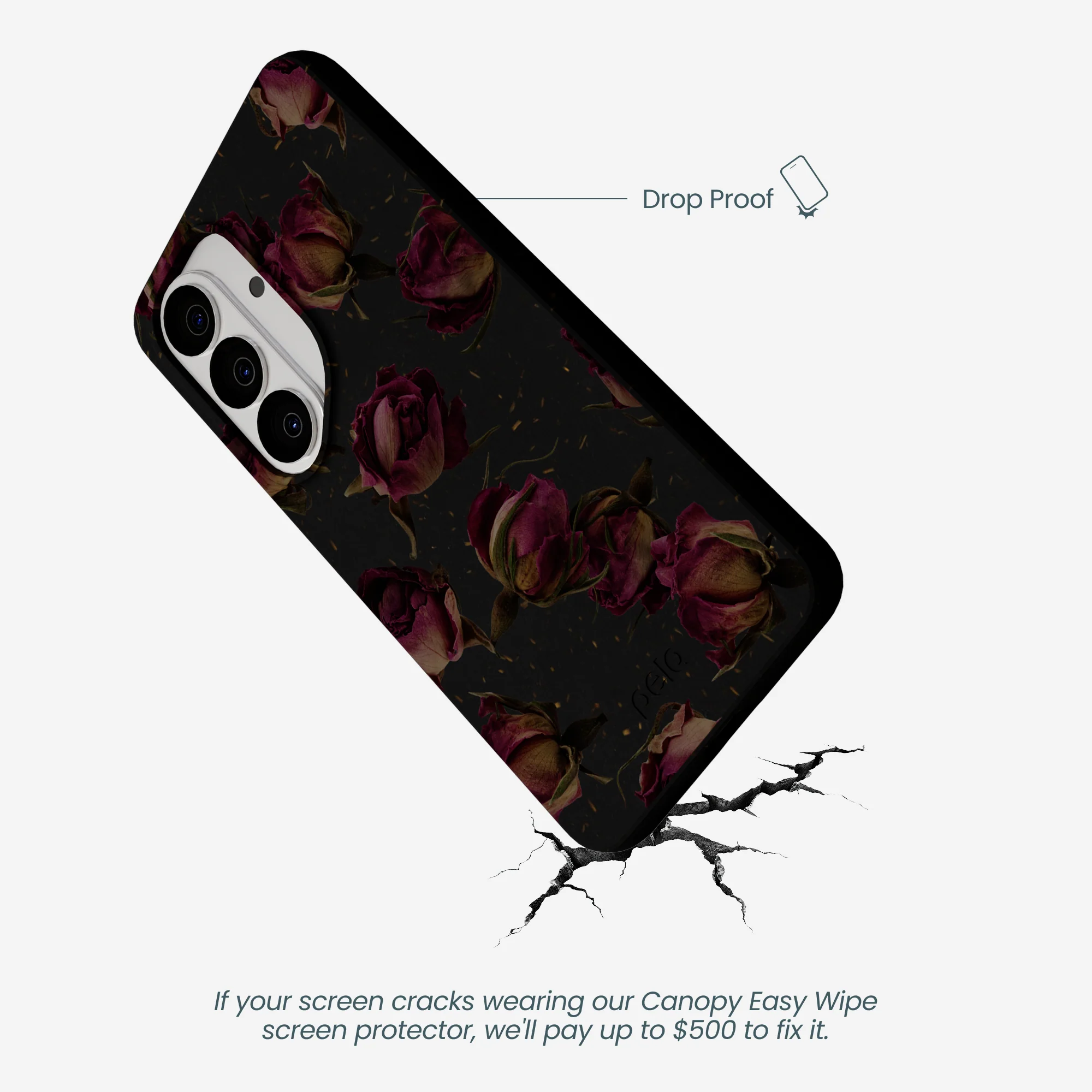 Black Dried Rosebuds Samsung Galaxy S26 Case - Image 5