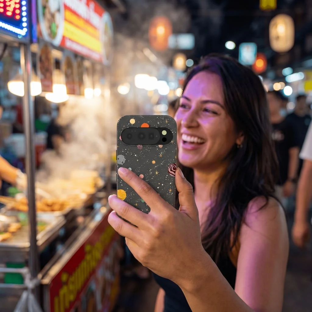 Black Galactic Glow Google Pixel 10/10 Pro Case - Image 2