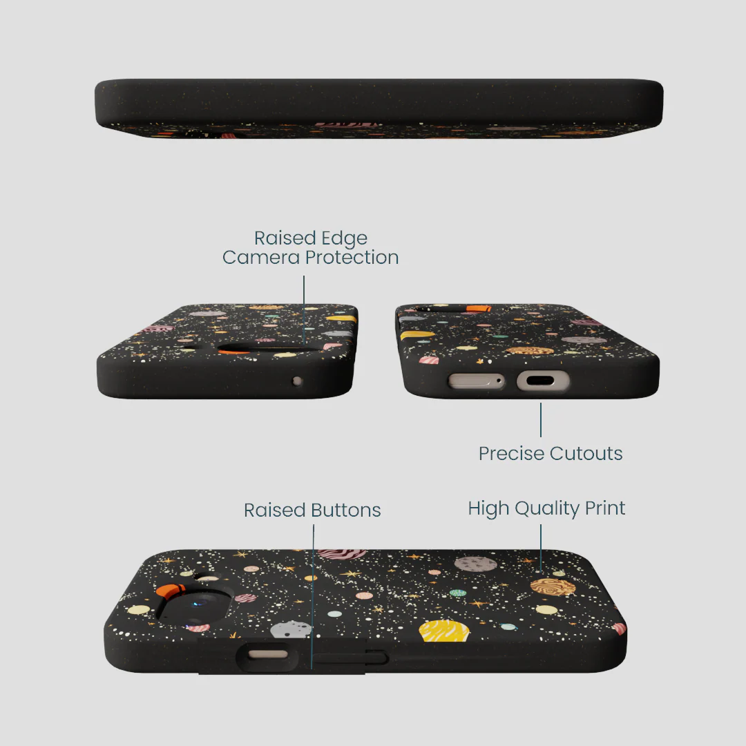 Black Galactic Glow Google Pixel 9a Case - Image 3