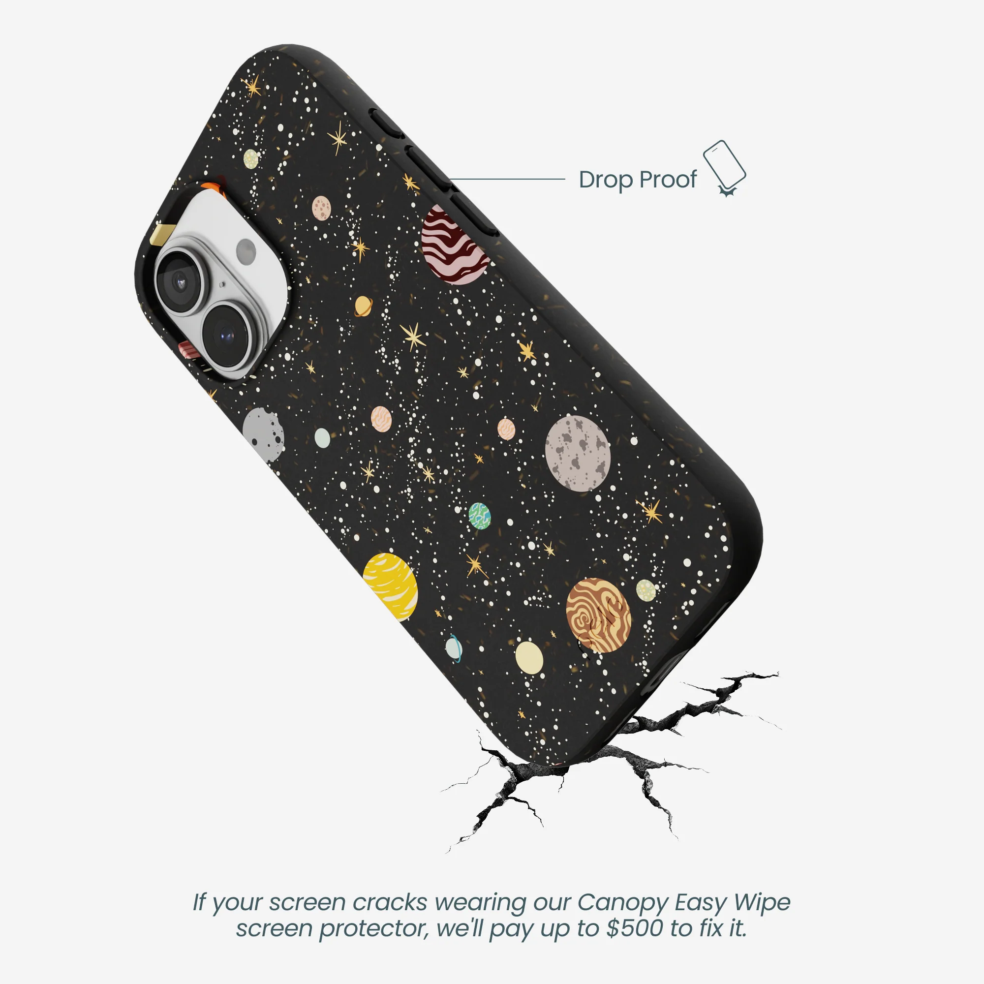 Black Galactic Glow iPhone 17 Case - Image 5
