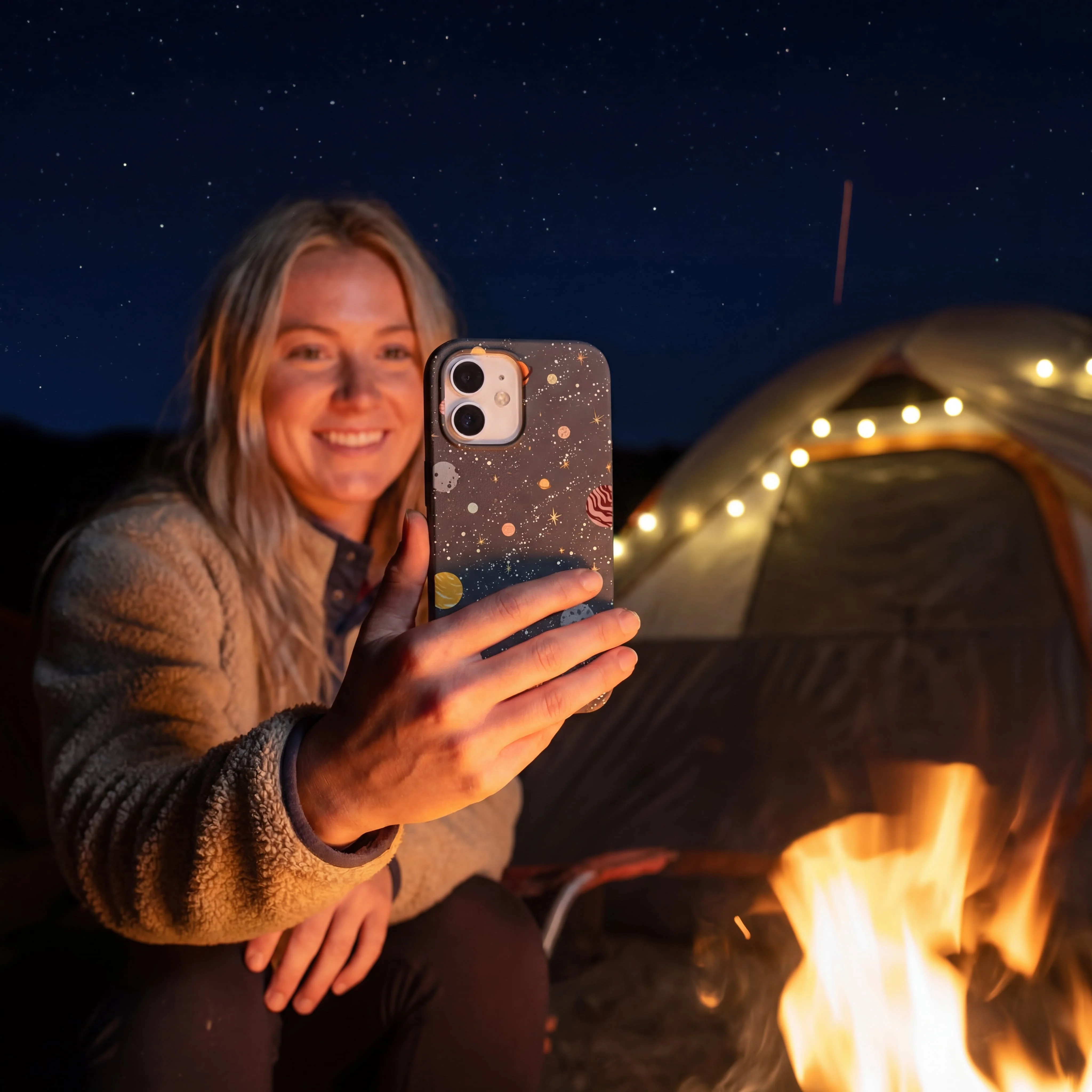 Black Galactic Glow iPhone Air Case - Image 2