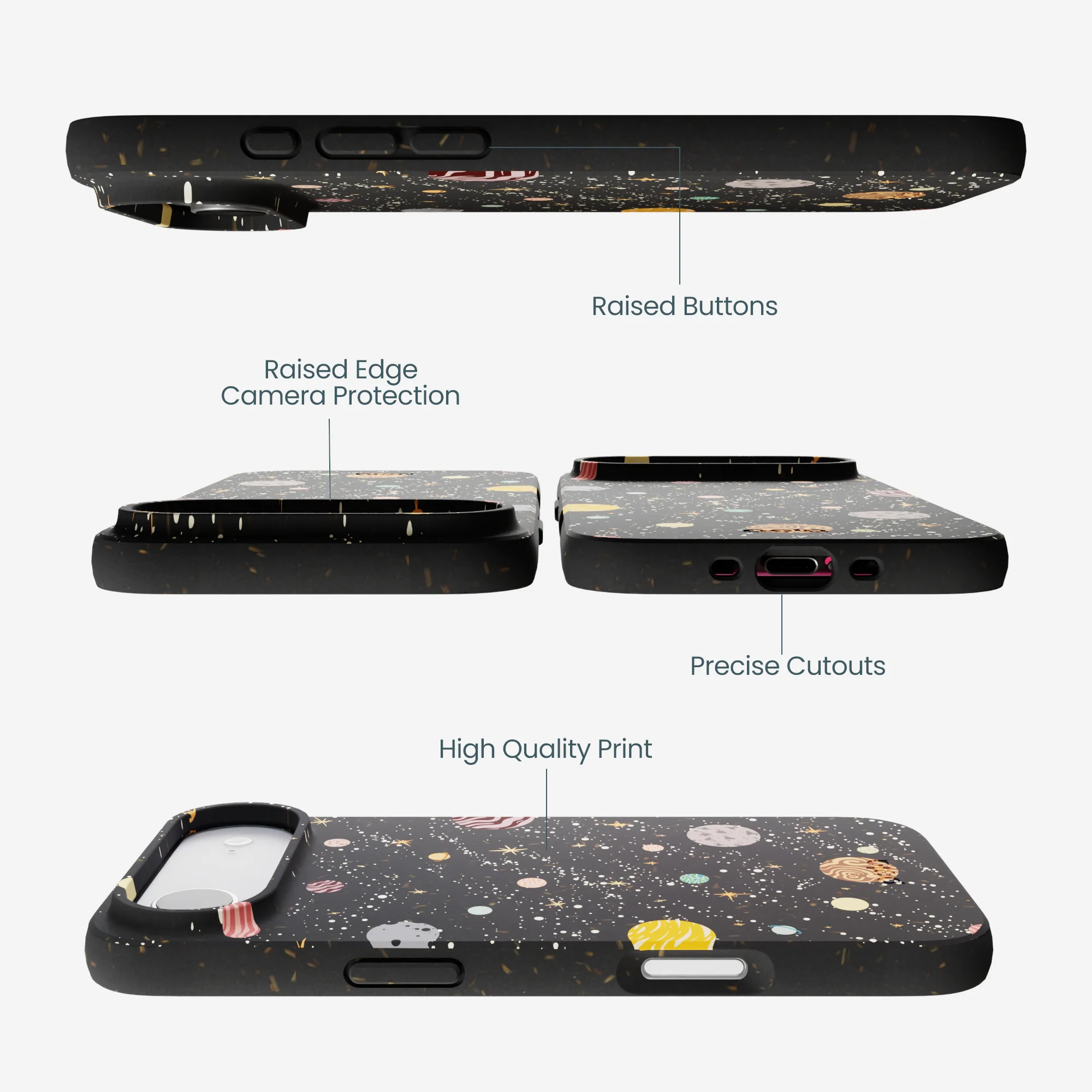 Black Galactic Glow iPhone Air Case - Image 3