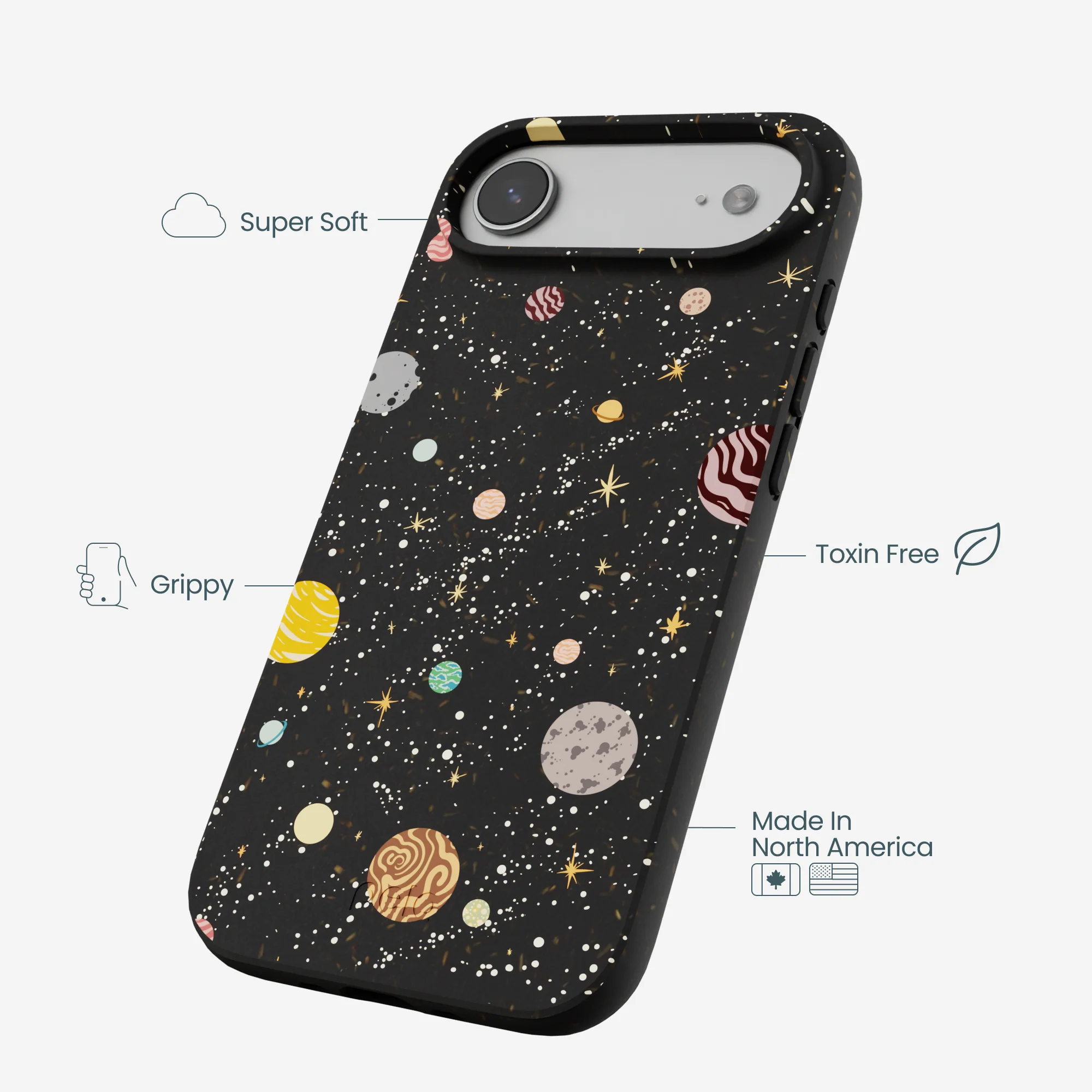Black Galactic Glow iPhone Air Case - Image 4