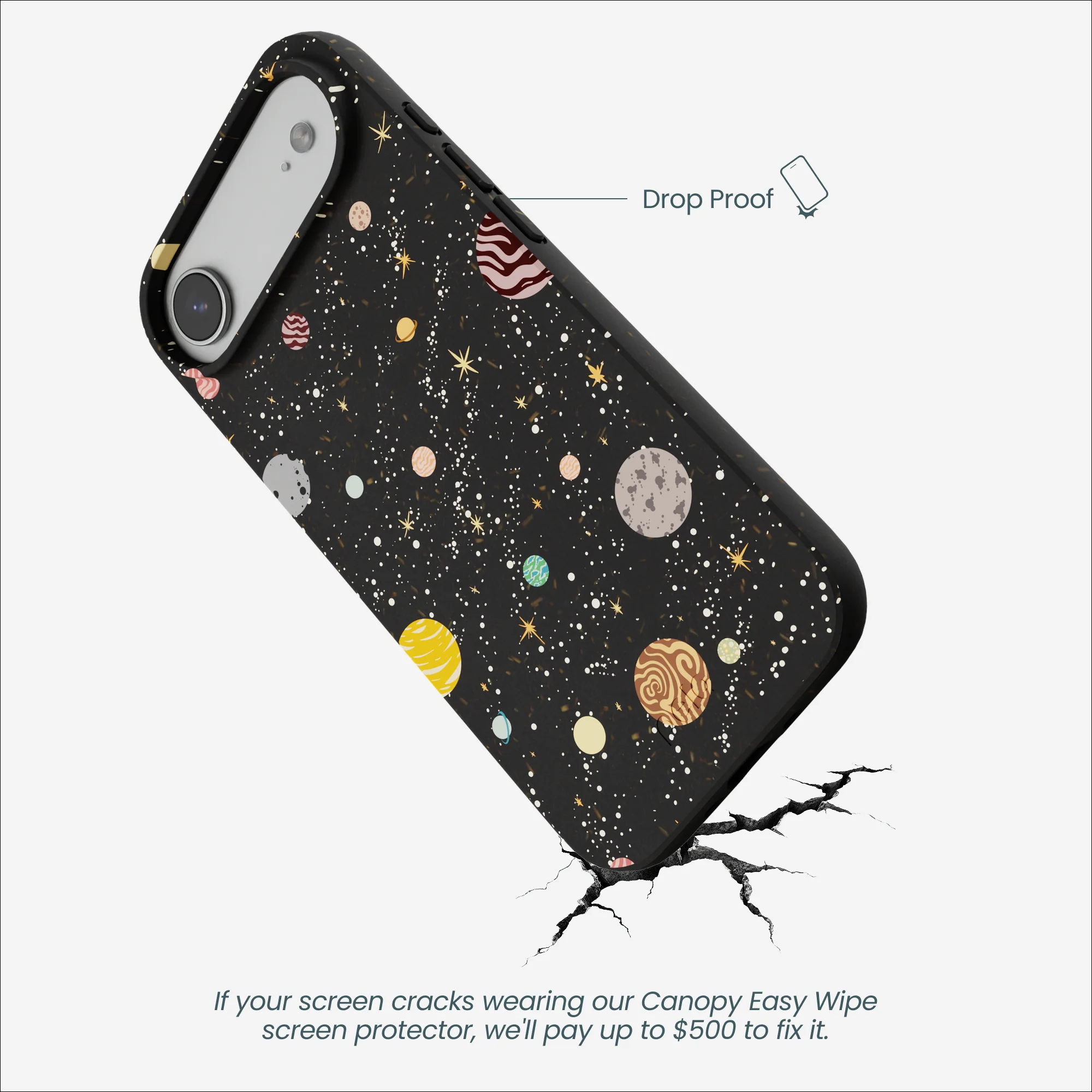 Black Galactic Glow iPhone Air Case - Image 5