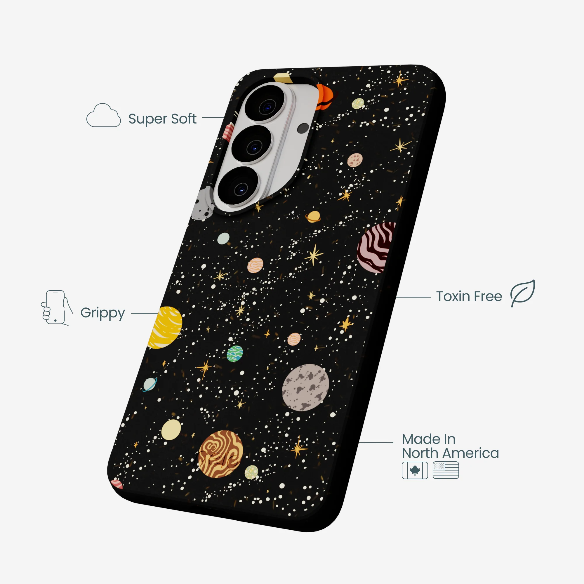Black Galactic Glow Samsung Galaxy S26 Case - Image 3