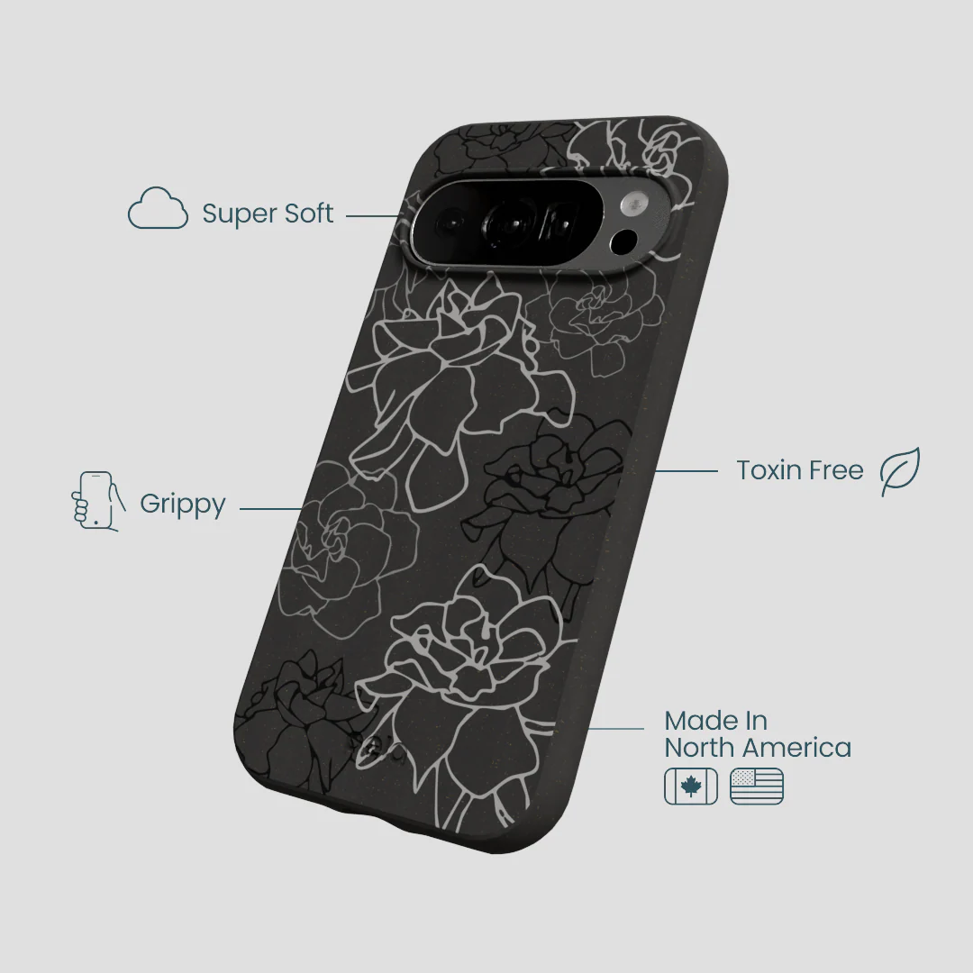 Black Gardenia Lines Google Pixel 10/10 Pro Case - Image 4
