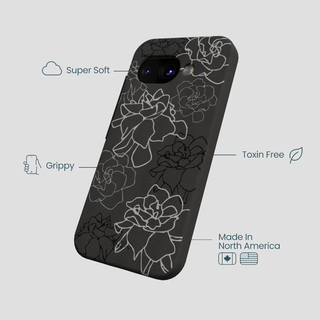 Black Gardenia Lines Google Pixel 9a Case - Image 4