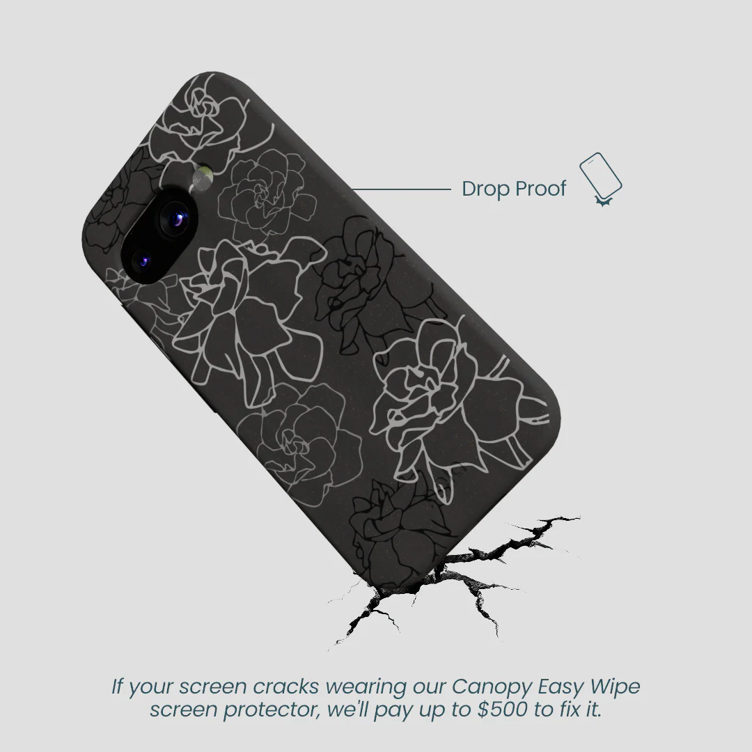 Black Gardenia Lines Google Pixel 9a Case - Image 5