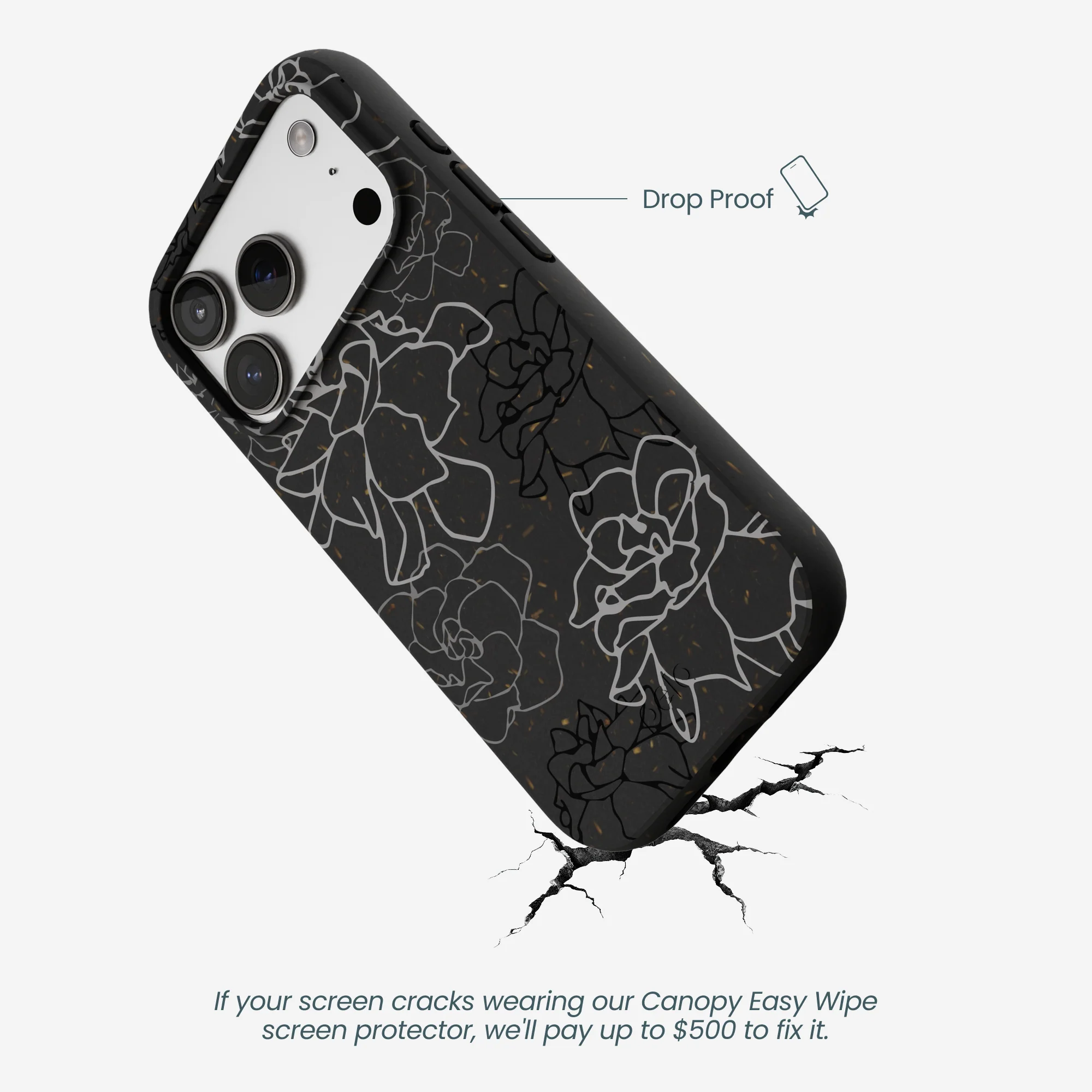 Black Gardenia Lines iPhone 17 Pro Case - Image 5