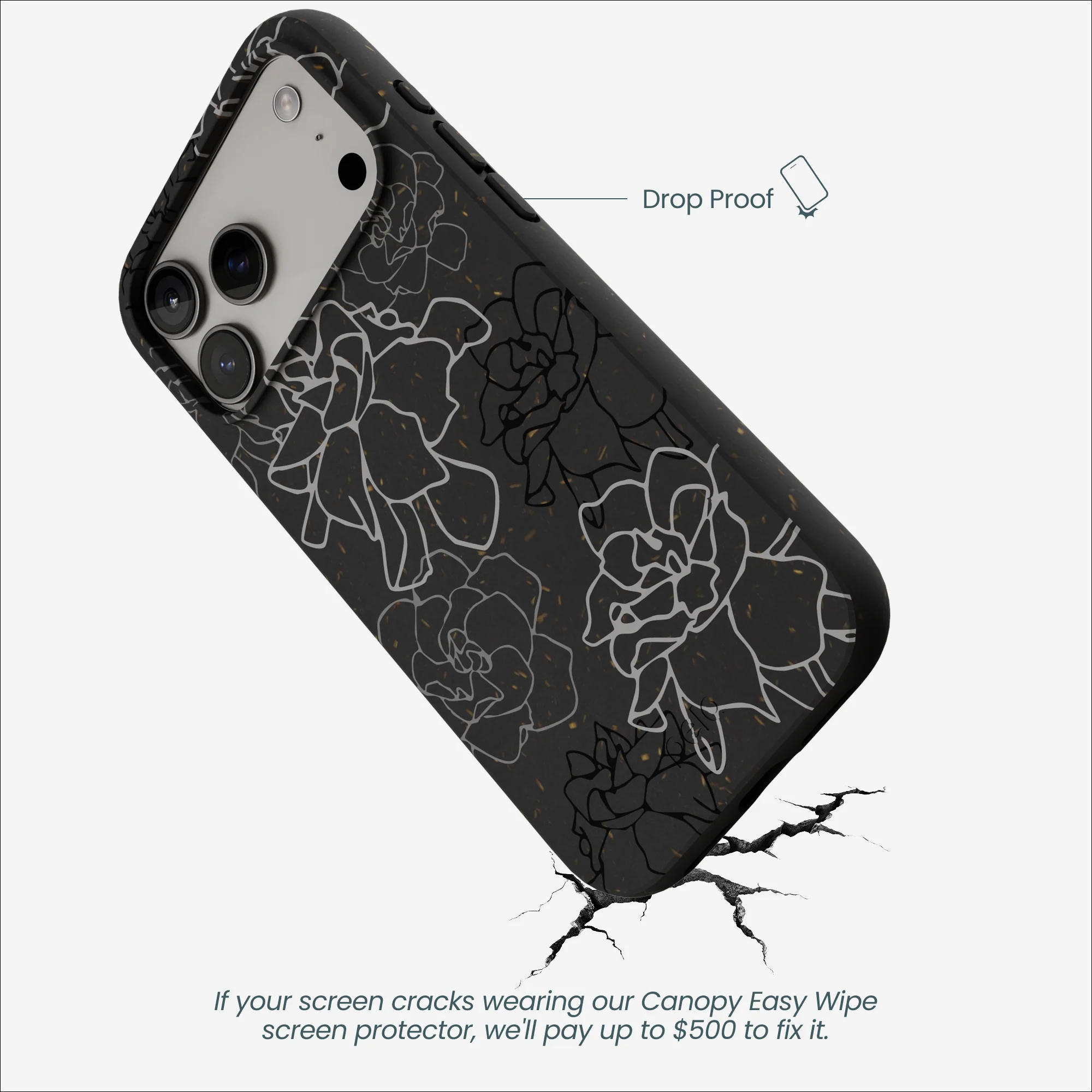 Black Gardenia Lines iPhone 17 Pro Max Case - Image 5
