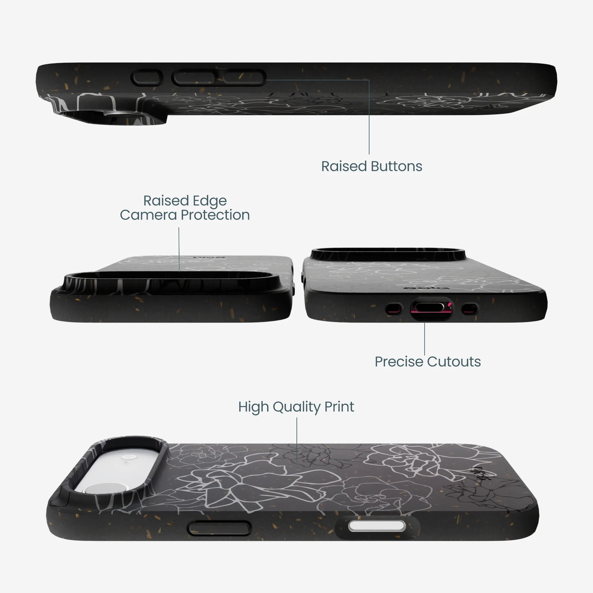 Black Gardenia Lines iPhone Air Case - Image 3