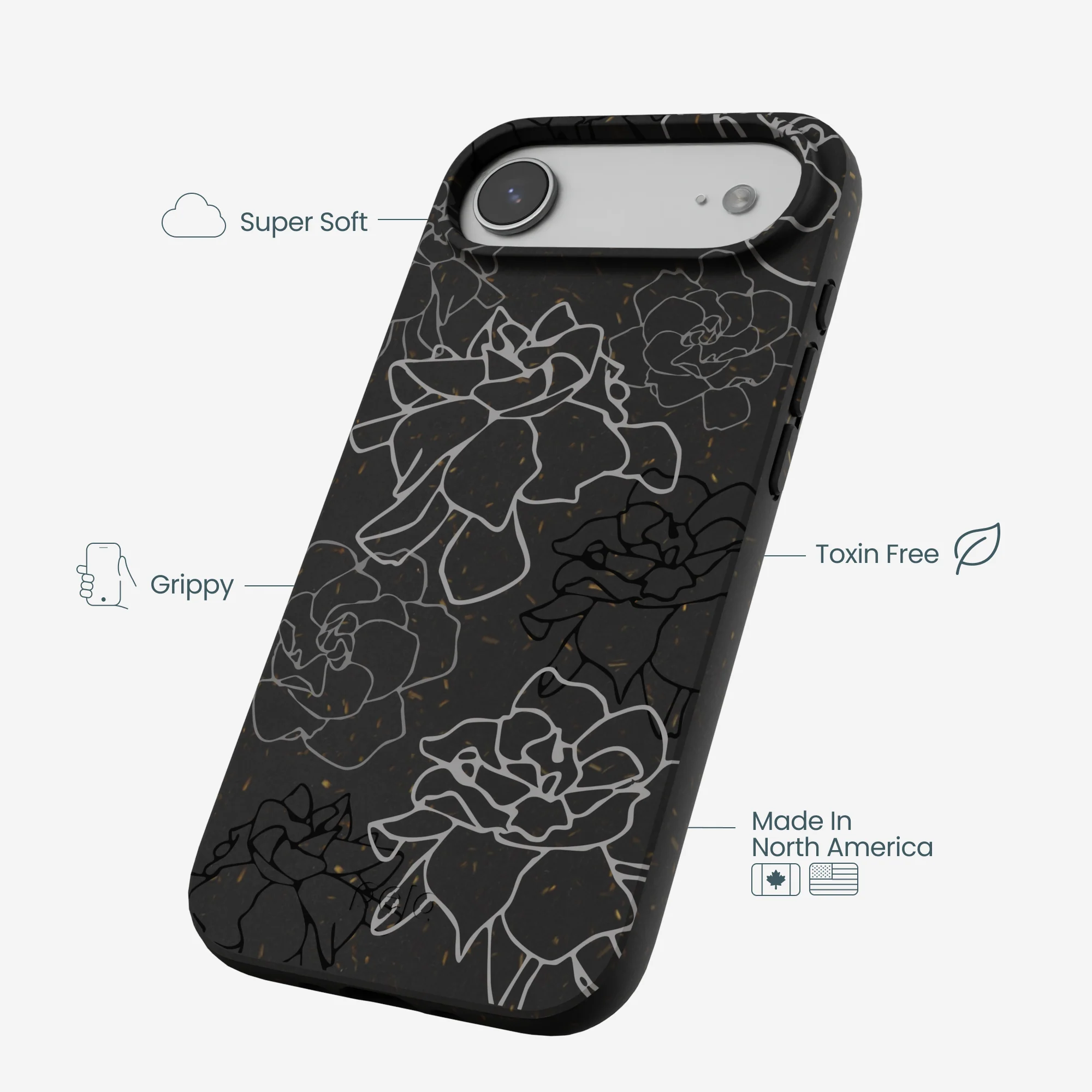Black Gardenia Lines iPhone Air Case - Image 4