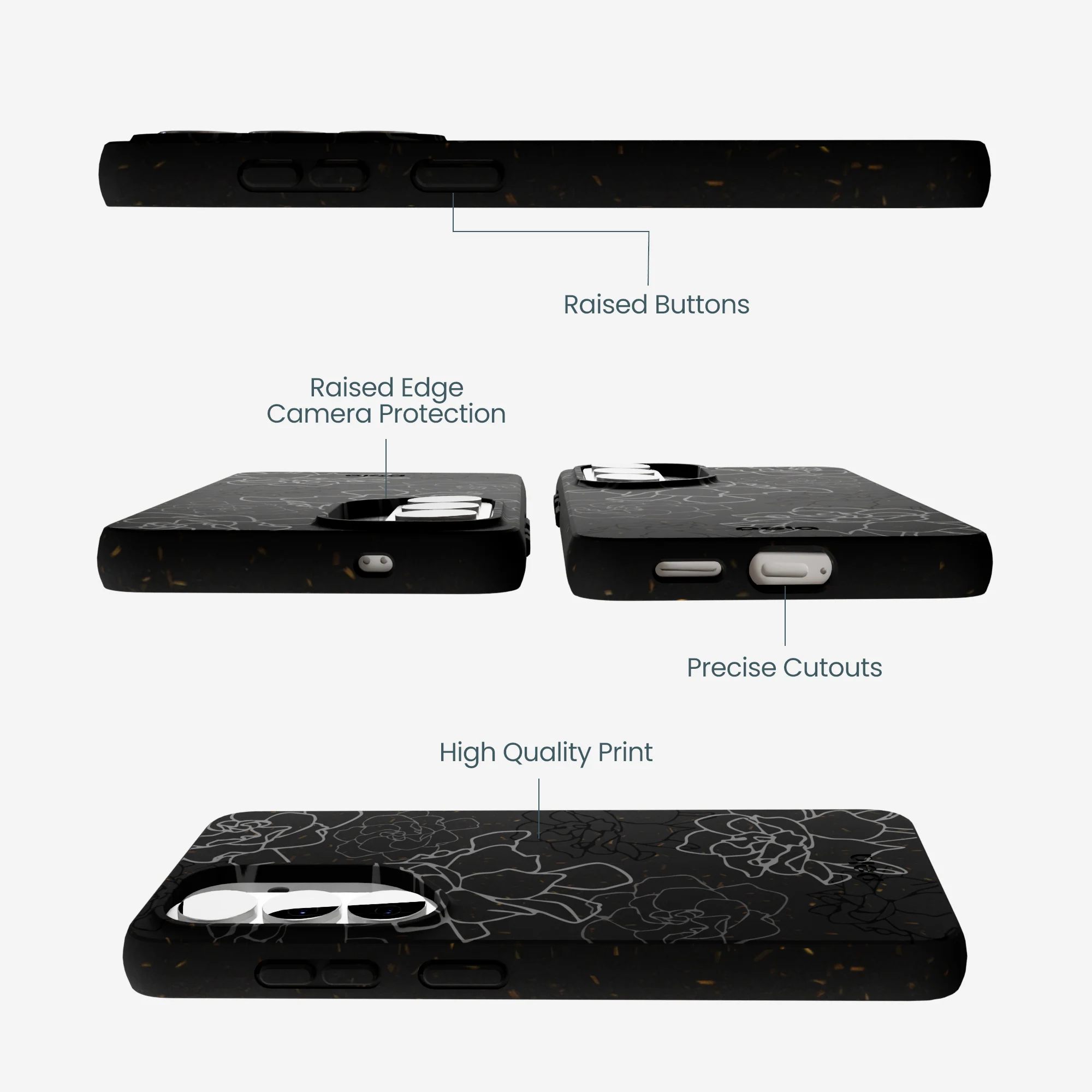Black Gardenia Lines Samsung Galaxy S26 Case - Image 3