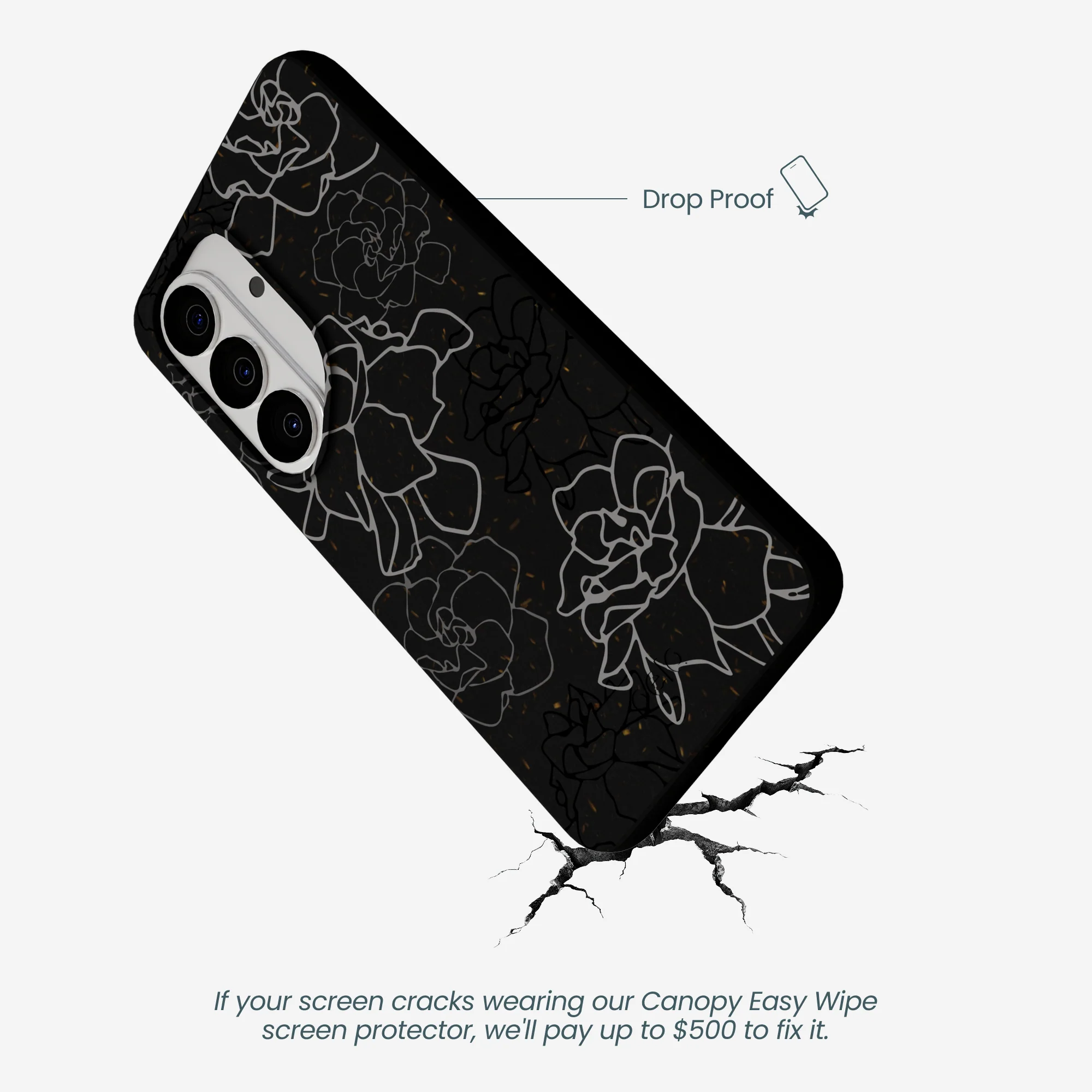 Black Gardenia Lines Samsung Galaxy S26 Case - Image 5