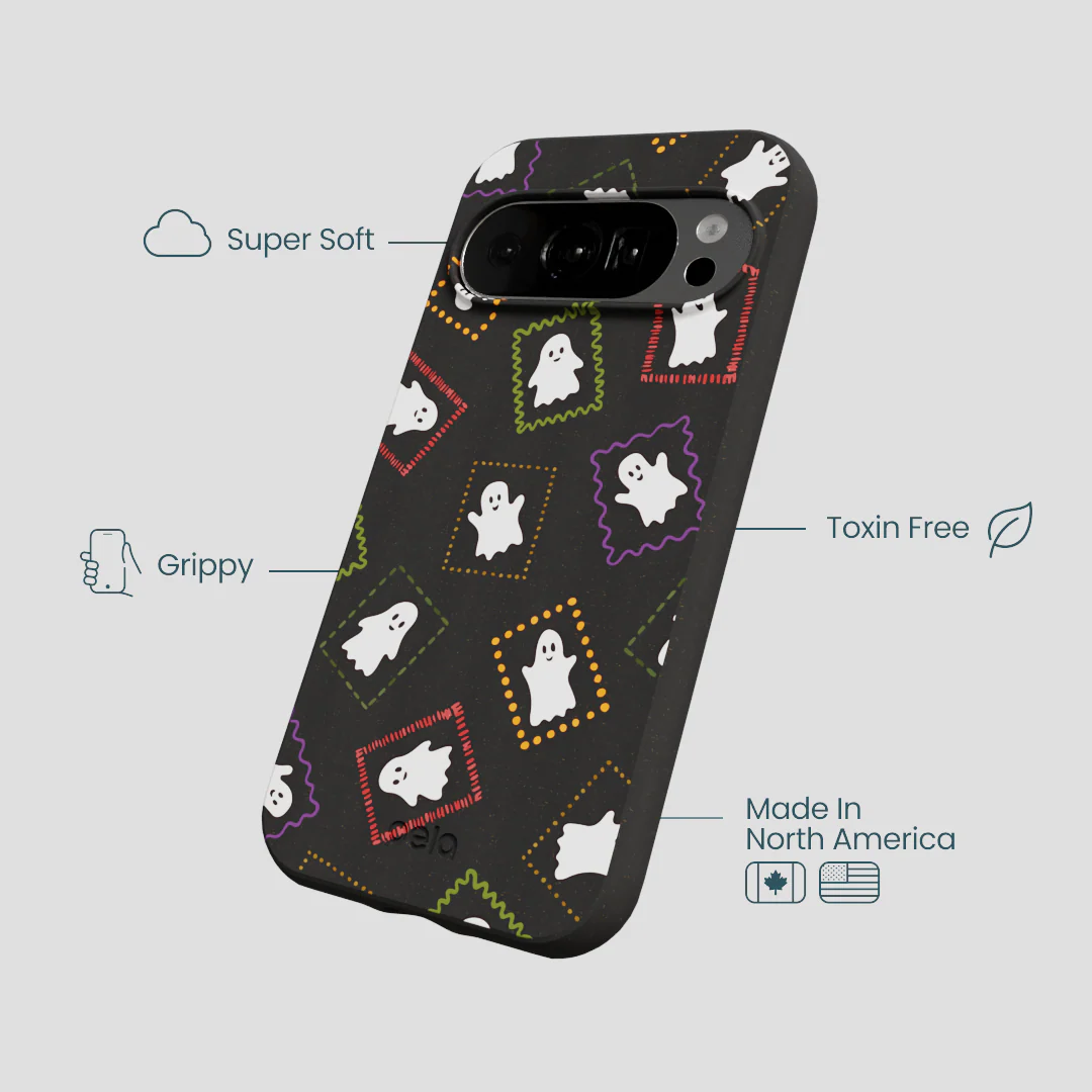 Black Ghost Stamps Google Pixel 10/10 Pro Case - Image 3
