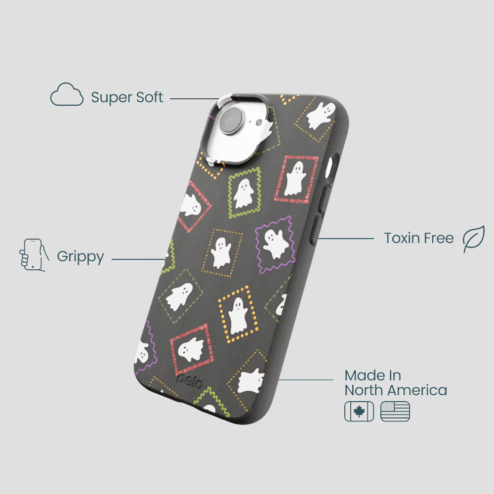 Black Ghost Stamps iPhone 16e/17e Case - Image 4