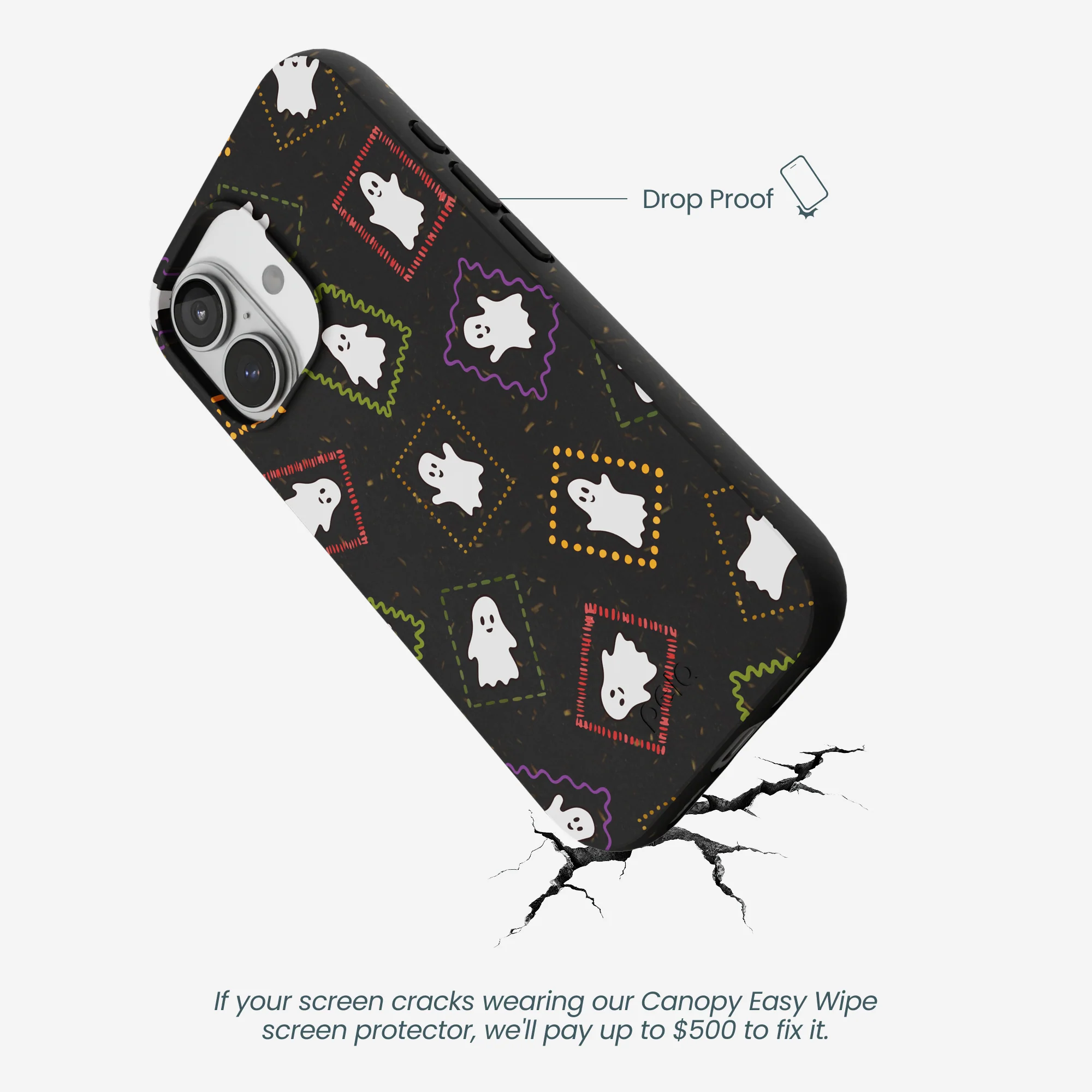 Black Ghost Stamps iPhone 17 Case - Image 5