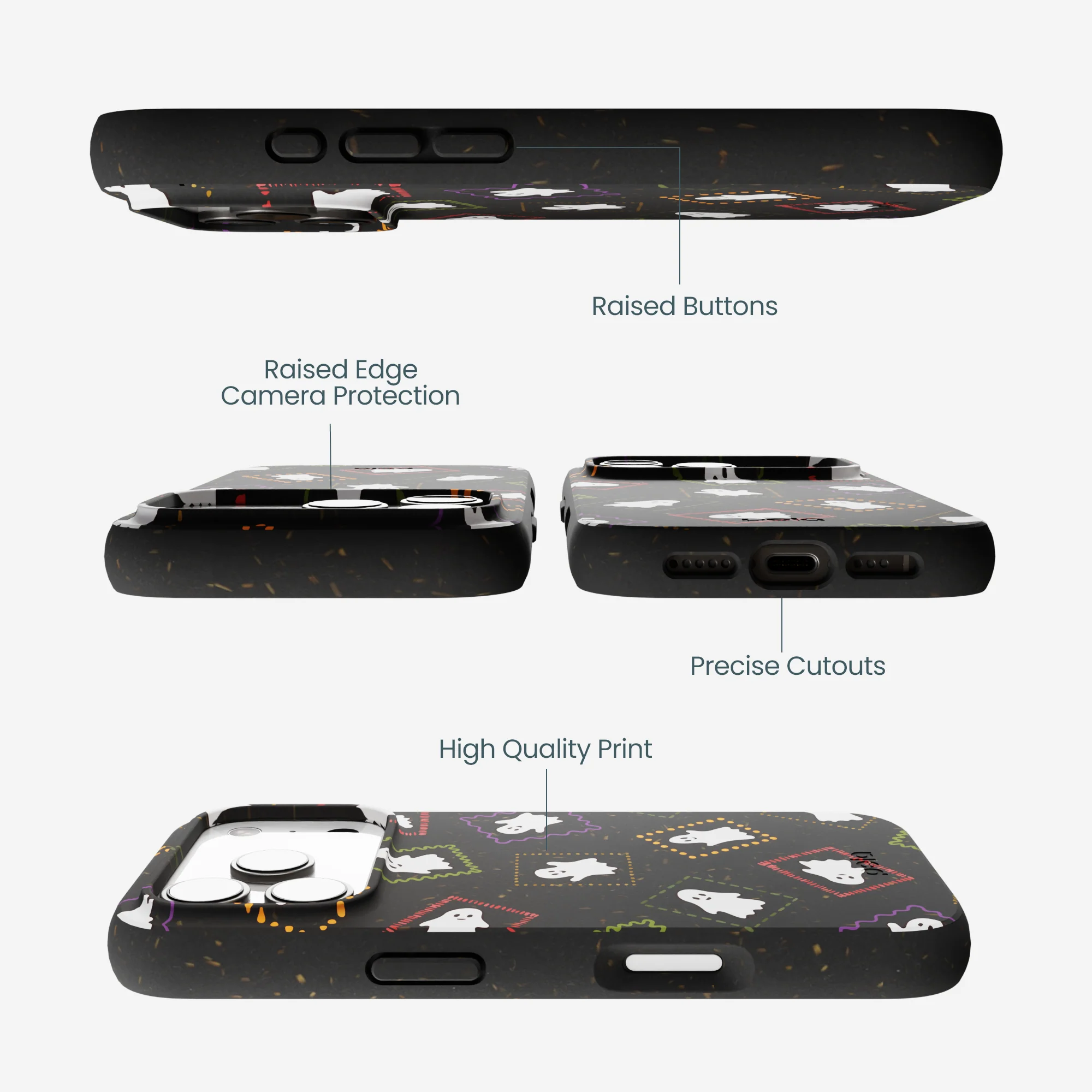 Black Ghost Stamps iPhone 17 Pro Case - Image 3
