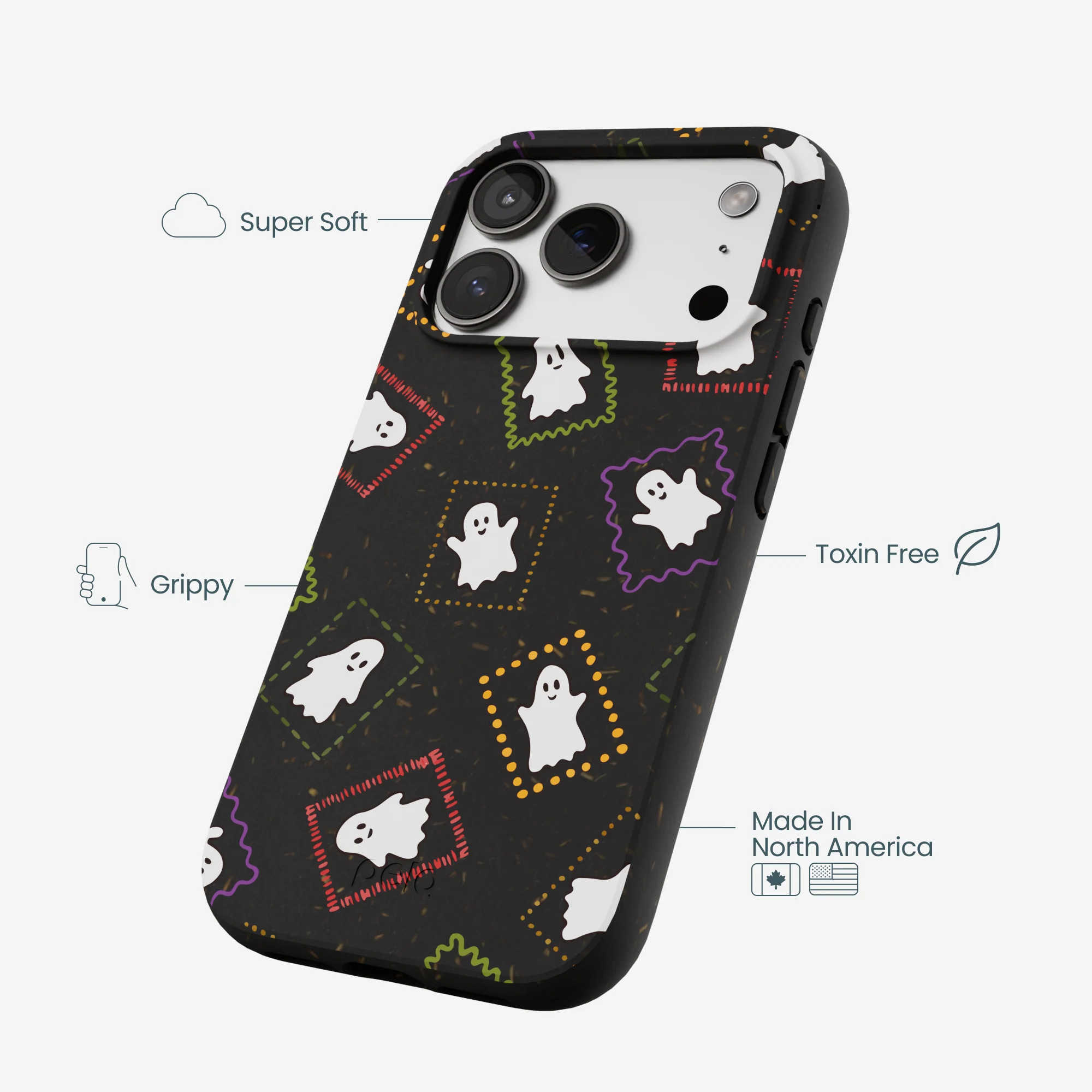 Black Ghost Stamps iPhone 17 Pro Case - Image 4