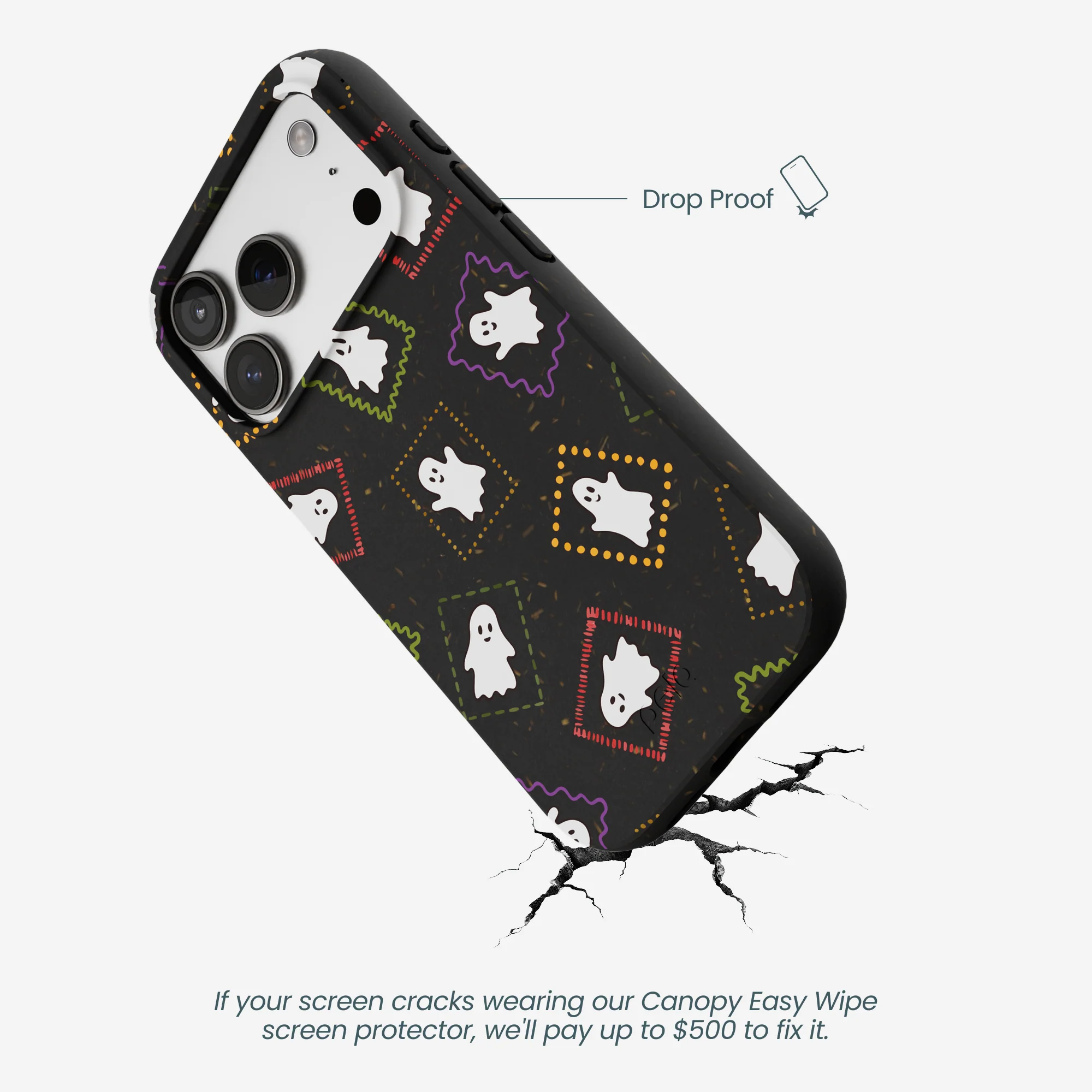 Black Ghost Stamps iPhone 17 Pro Case - Image 5