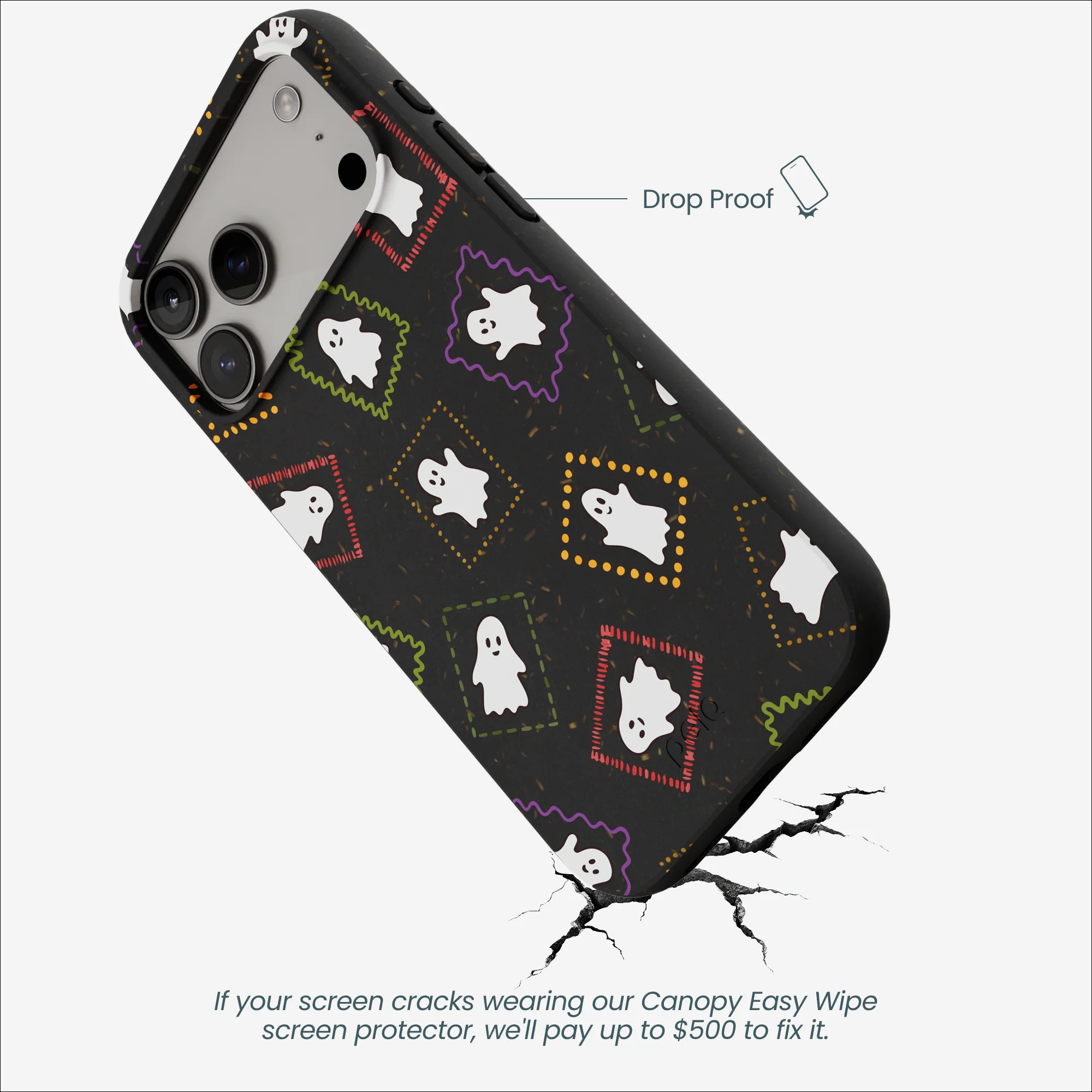Black Ghost Stamps iPhone 17 Pro Max Case - Image 5