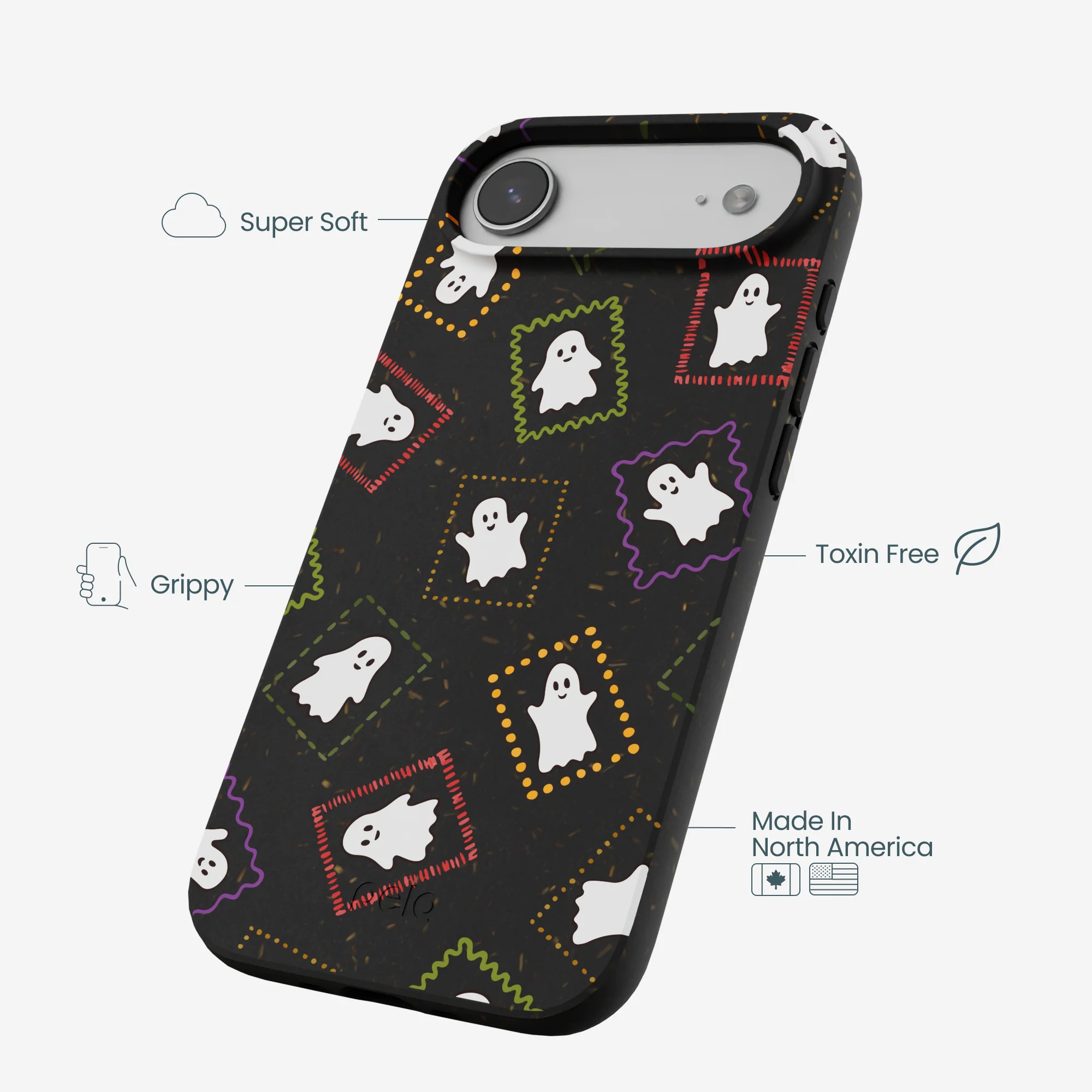 Black Ghost Stamps iPhone Air Case - Image 4