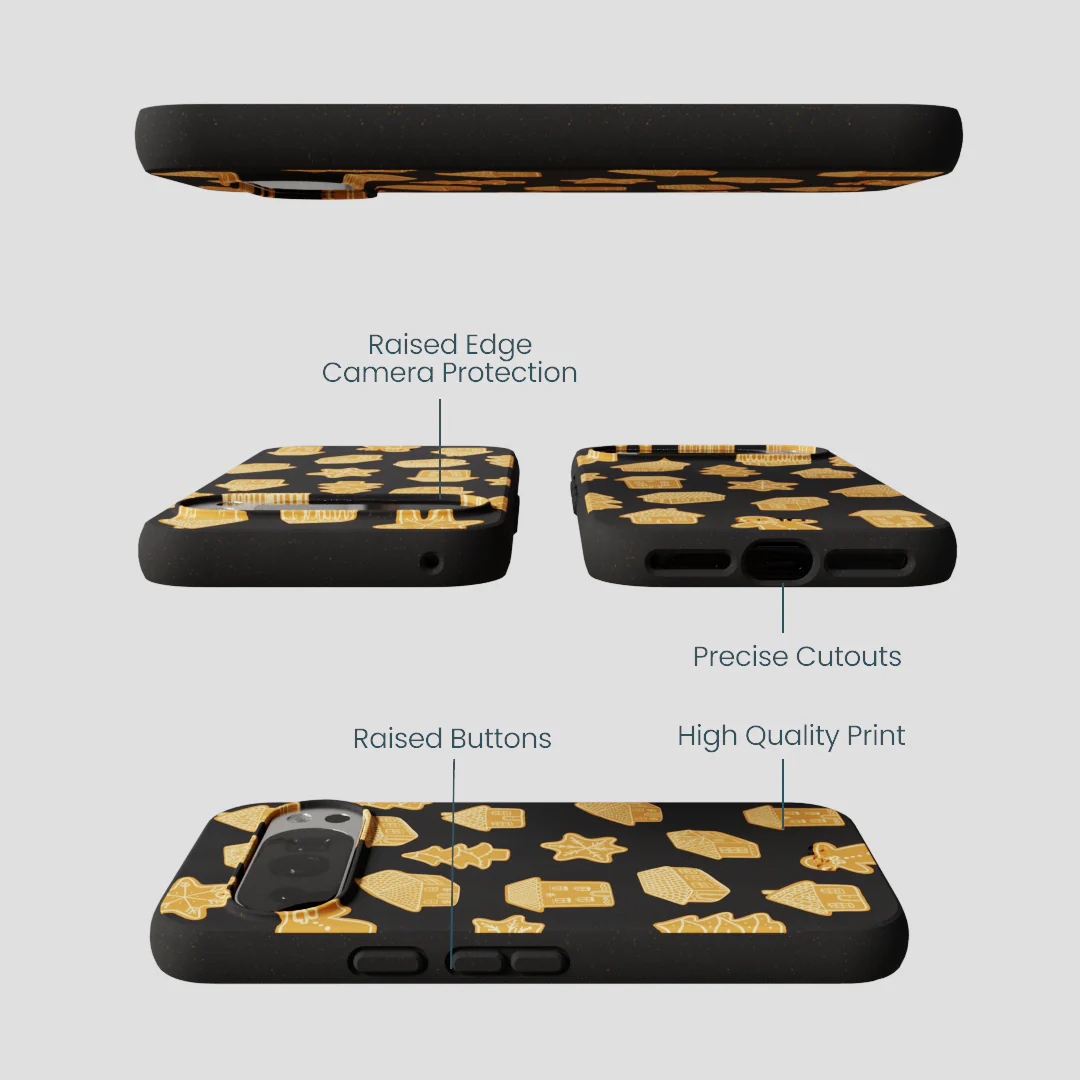 Black Gingerbread Dreams Google Pixel 10/10 Pro Case - Image 3