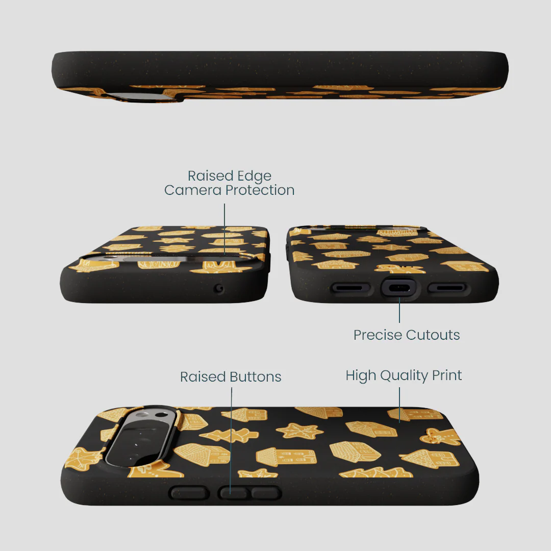 Black Gingerbread Dreams Google Pixel 10 Pro XL Case - Image 3