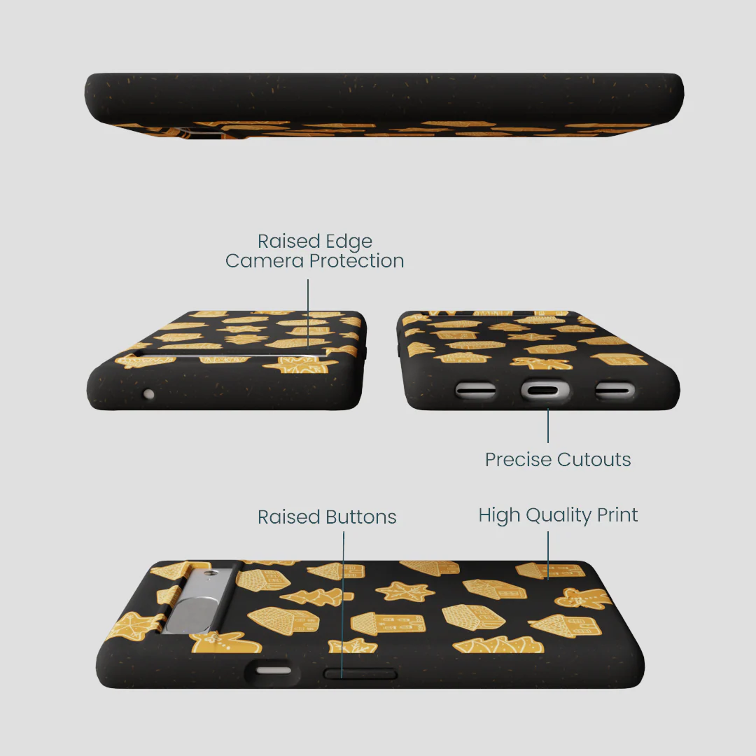 Black Gingerbread Dreams Google Pixel 7 Case - Image 3