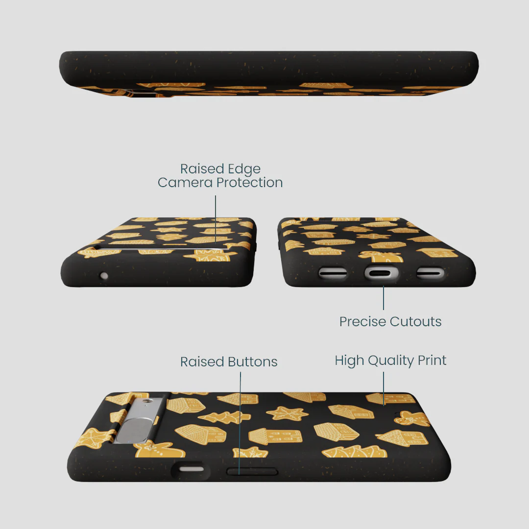 Black Gingerbread Dreams Google Pixel 7a Case - Image 3