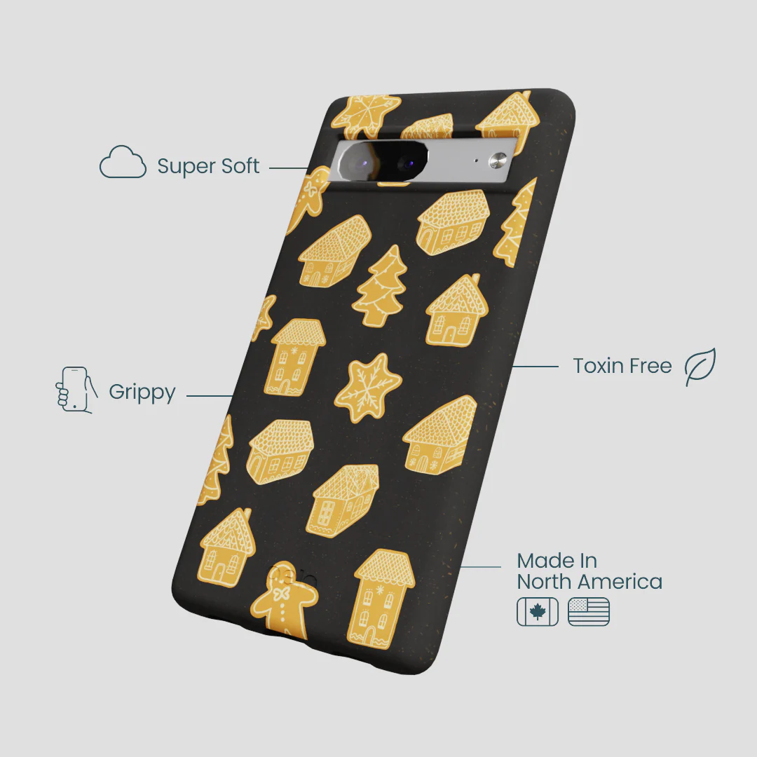 Black Gingerbread Dreams Google Pixel 7a Case - Image 4