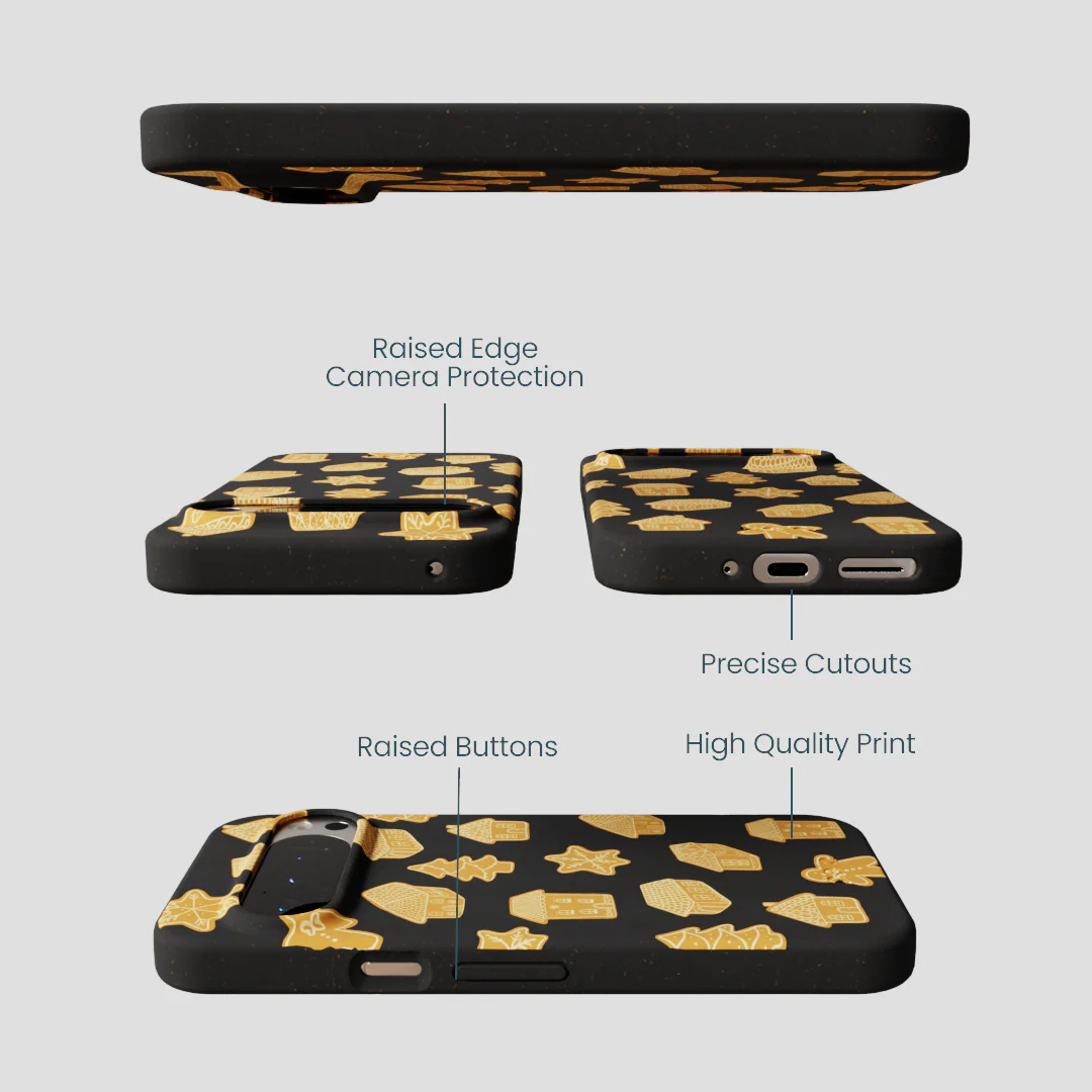 Black Gingerbread Dreams Google Pixel 9/9 Pro Case - Image 3