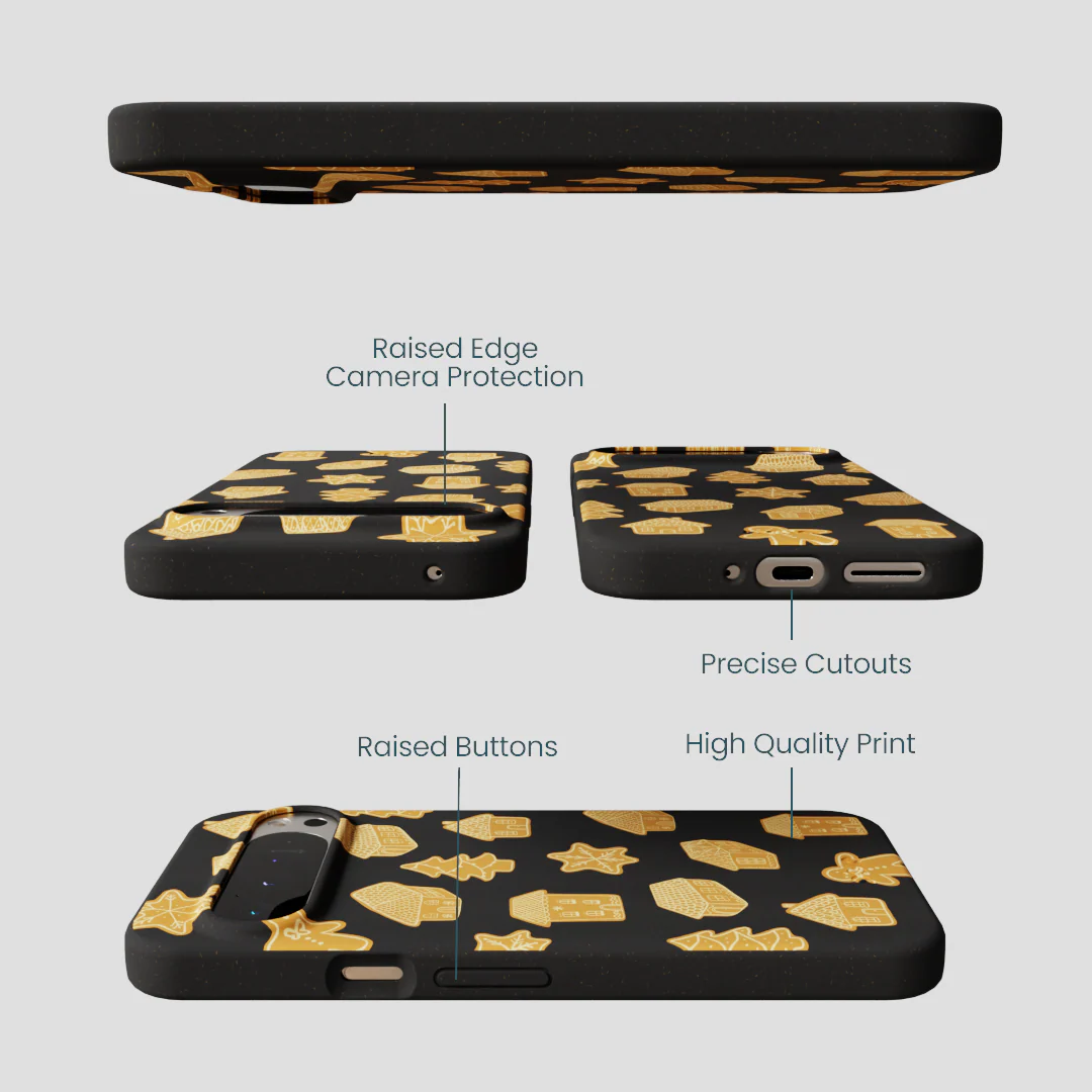 Black Gingerbread Dreams Google Pixel 9 Pro XL Case - Image 3