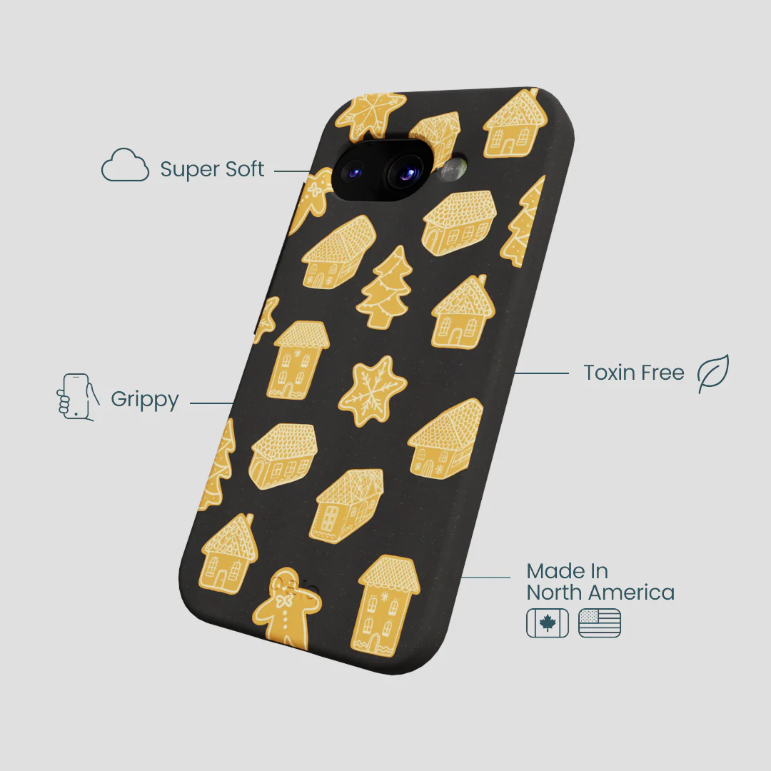 Black Gingerbread Dreams Google Pixel 9a Case - Image 4