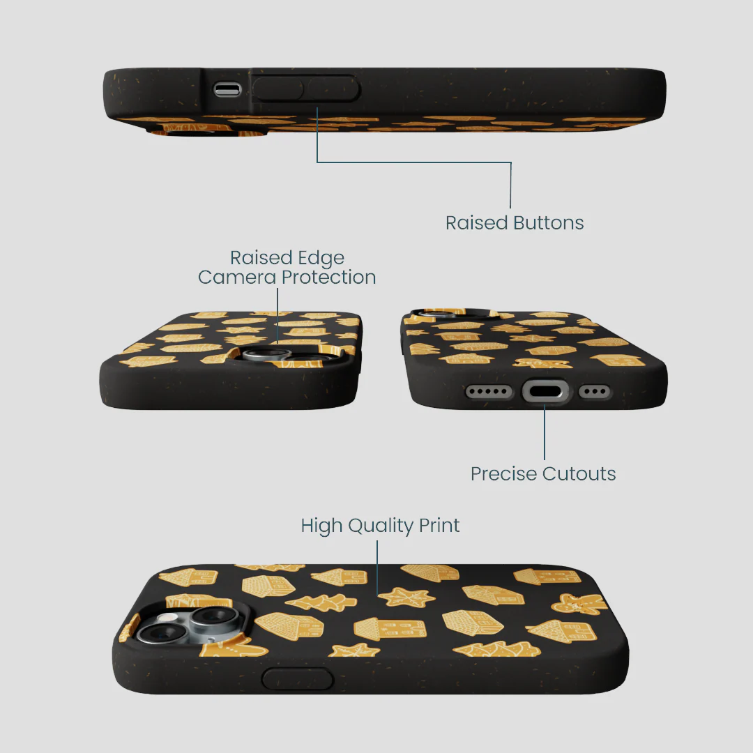 Black Gingerbread Dreams iPhone 15 Case - Image 3