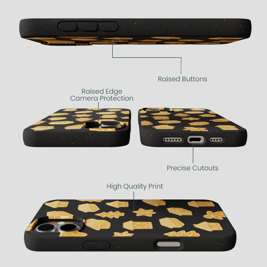 Black Gingerbread Dreams iPhone 16 Plus Case - Image 3