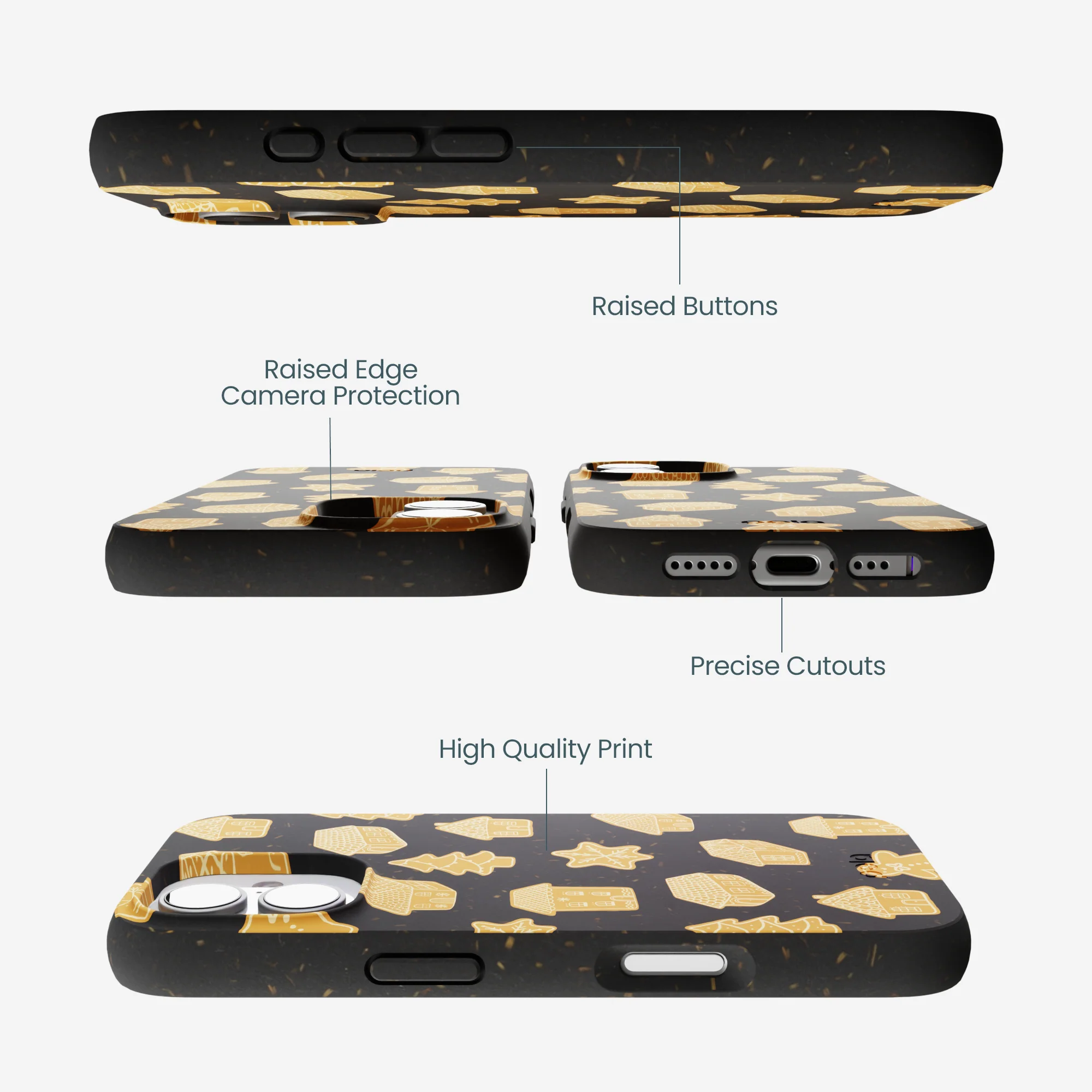 Black Gingerbread Dreams iPhone 17 Case - Image 3