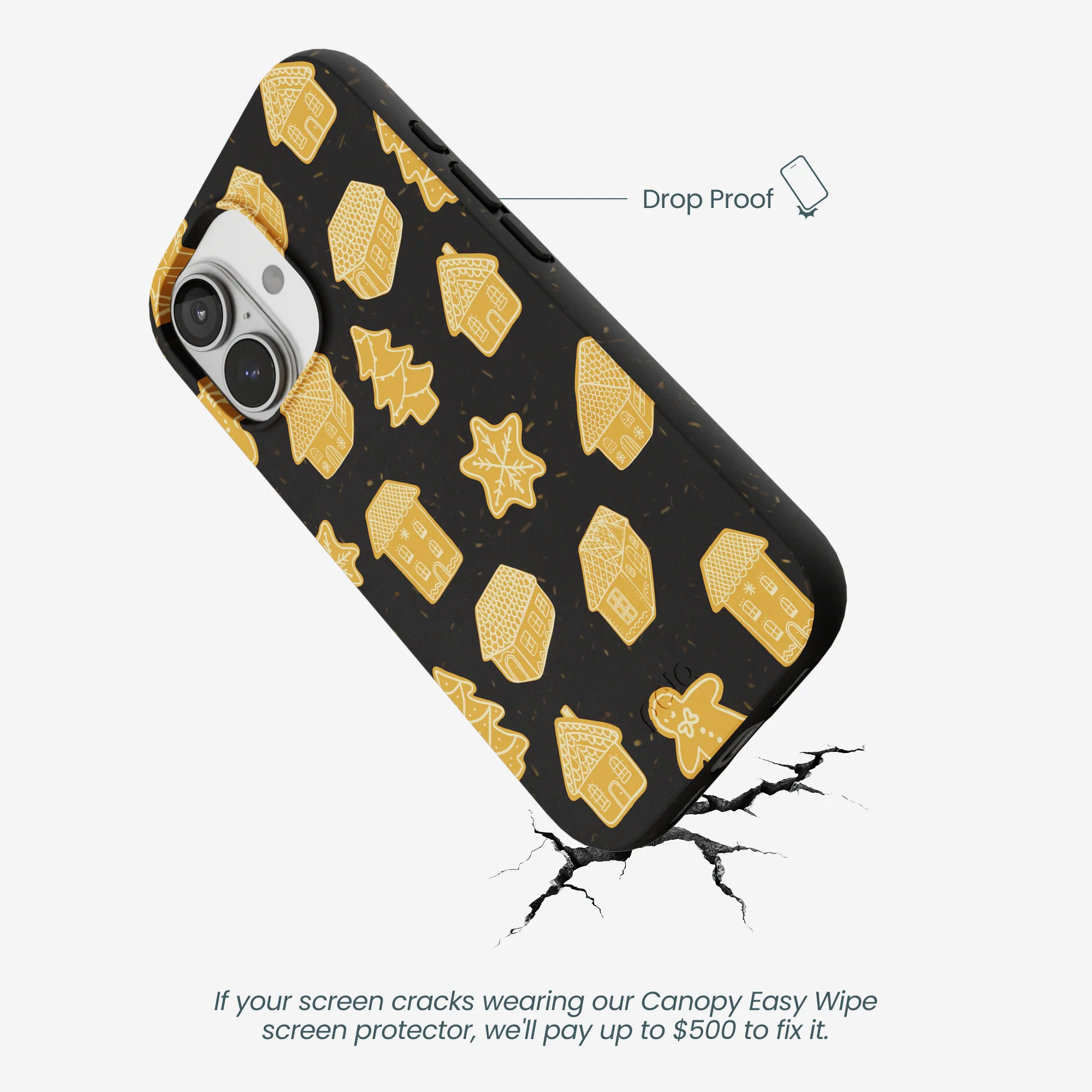 Black Gingerbread Dreams iPhone 17 Case - Image 5