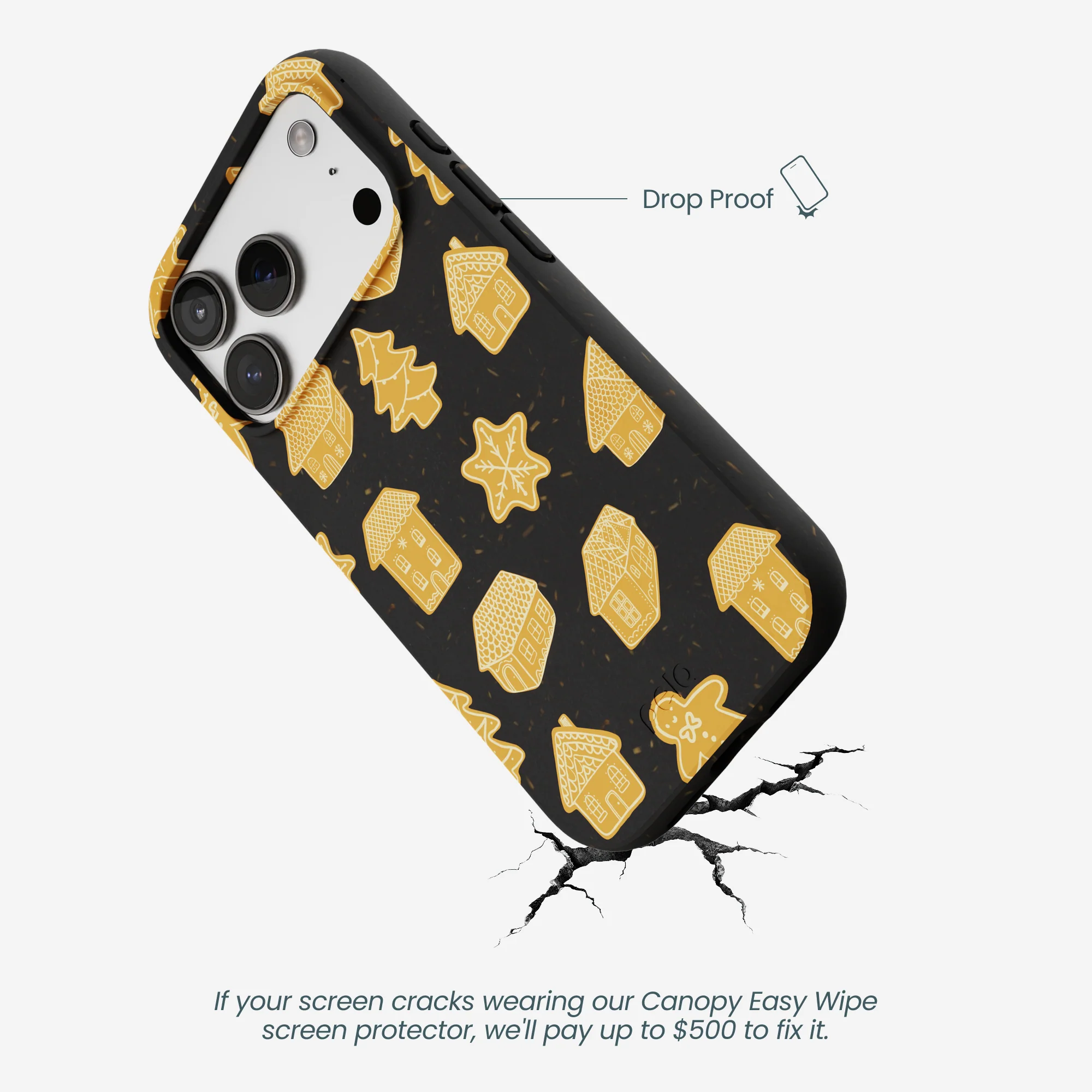 Black Gingerbread Dreams iPhone 17 Pro Case - Image 5