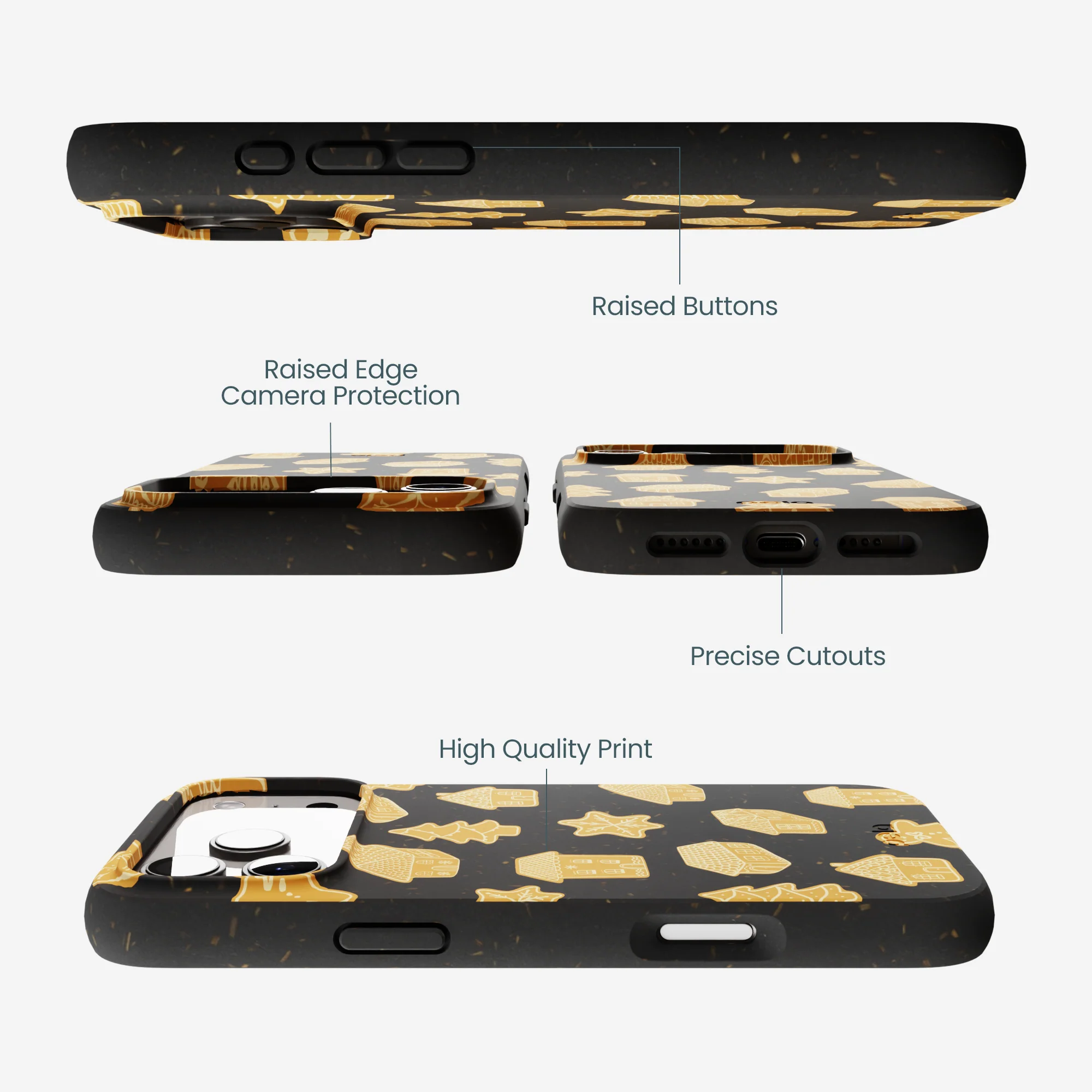 Black Gingerbread Dreams iPhone 17 Pro Max Case - Image 3