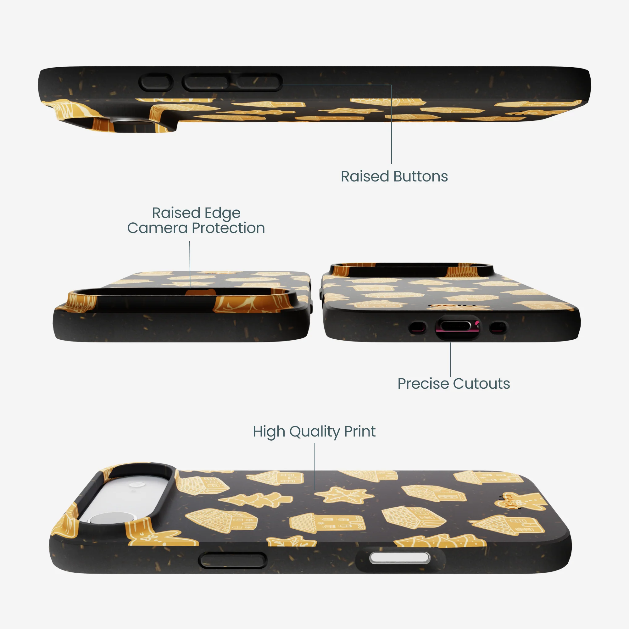 Black Gingerbread Dreams iPhone Air Case - Image 3