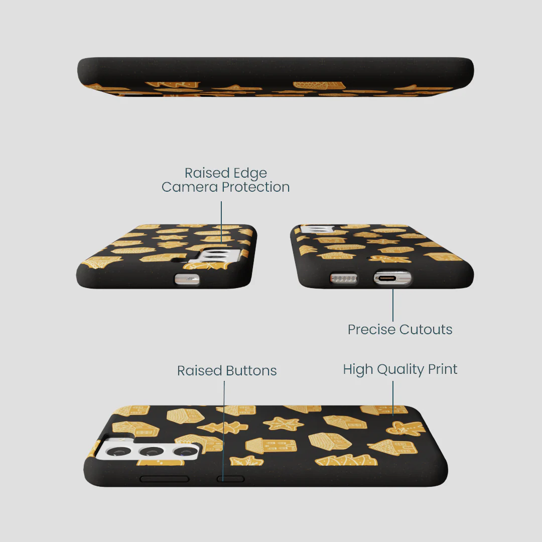 Black Gingerbread Dreams Samsung Galaxy S22 Case - Image 3