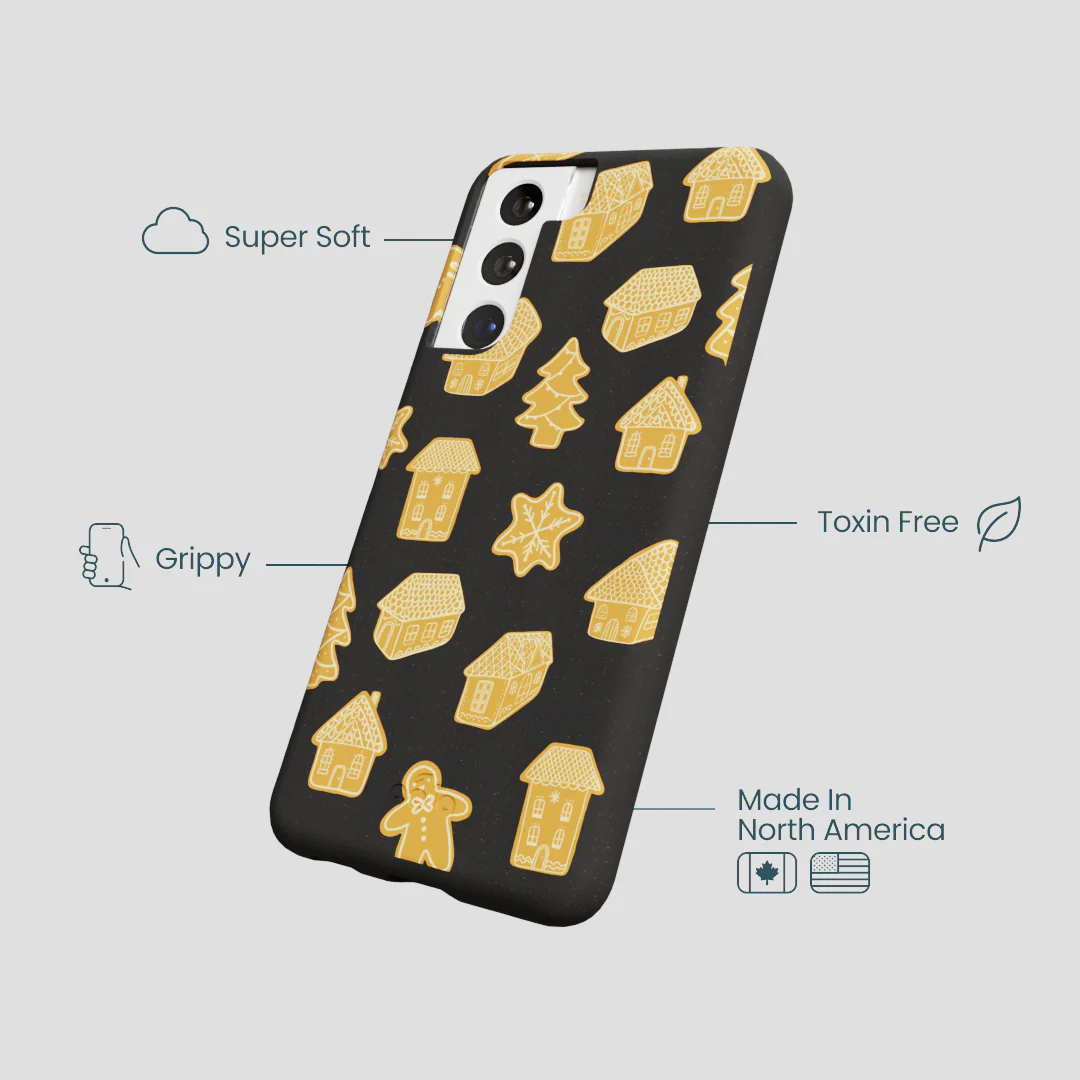 Black Gingerbread Dreams Samsung Galaxy S22 Case - Image 4