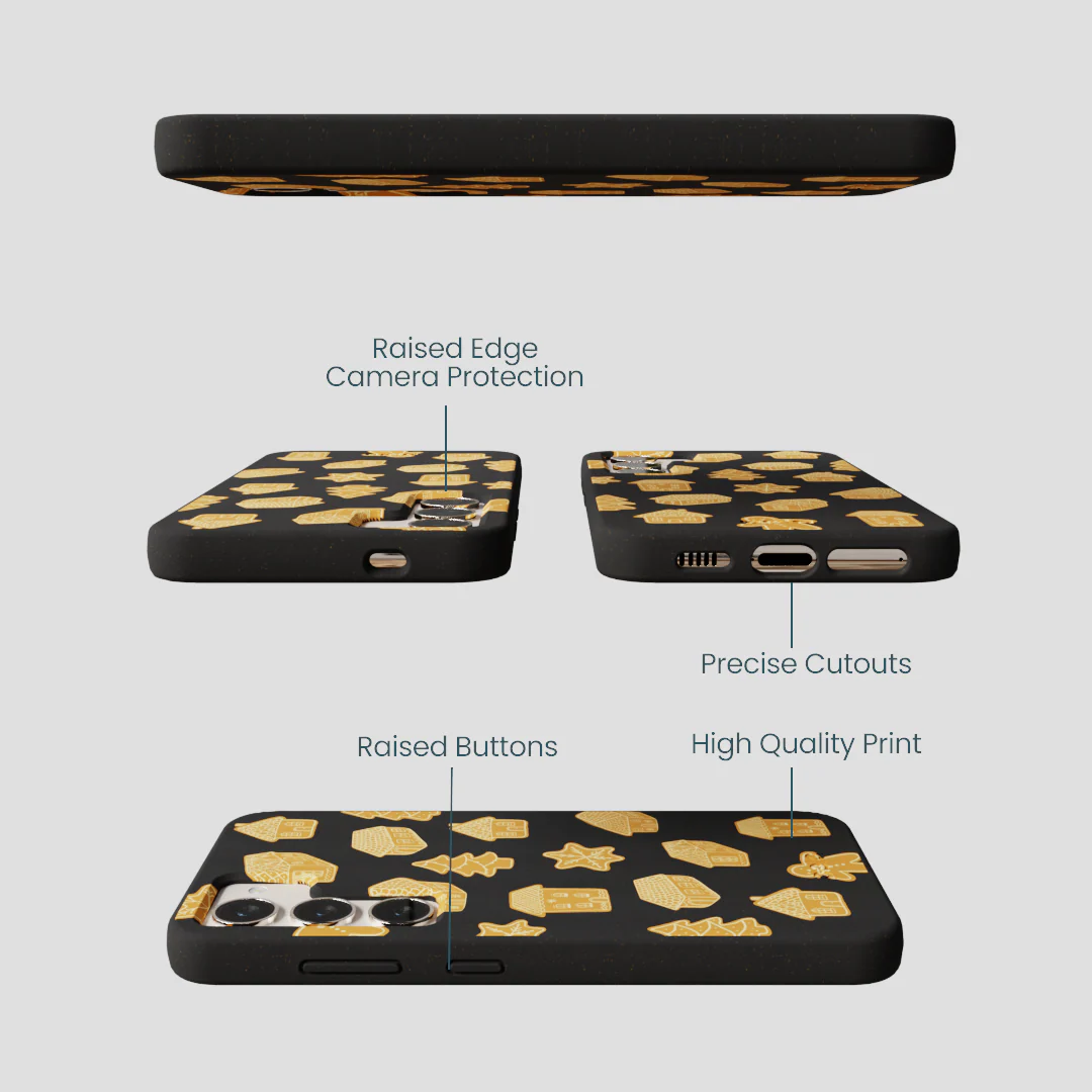 Black Gingerbread Dreams Samsung Galaxy S23 Case - Image 3