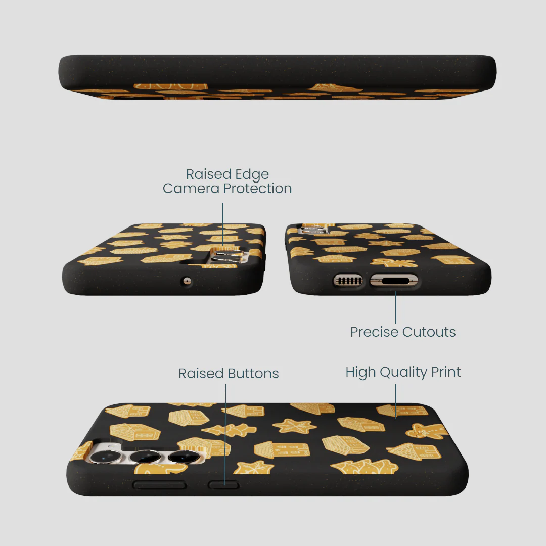 Black Gingerbread Dreams Samsung Galaxy S23+(Plus) Case - Image 3