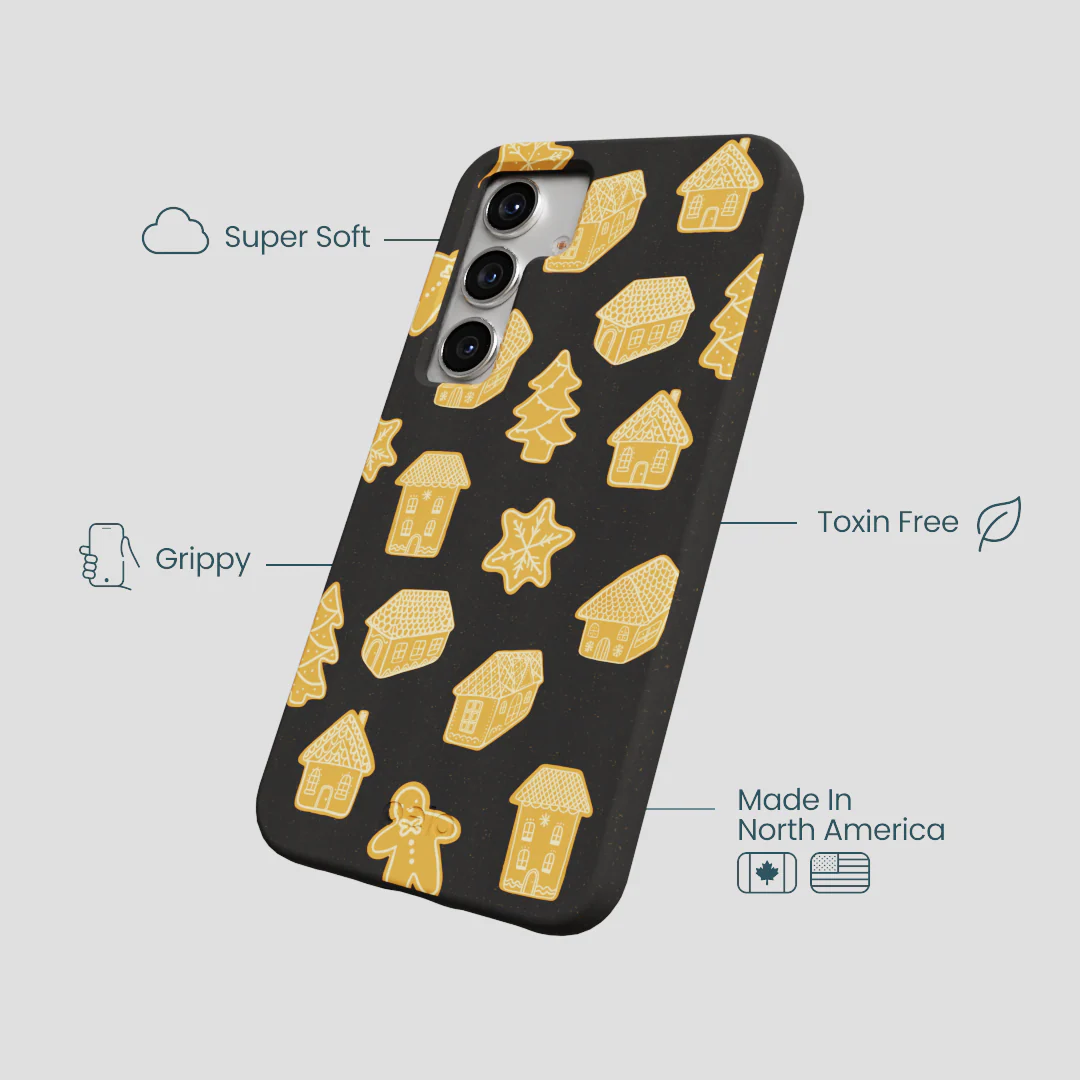 Black Gingerbread Dreams Samsung Galaxy S25 Case - Image 4