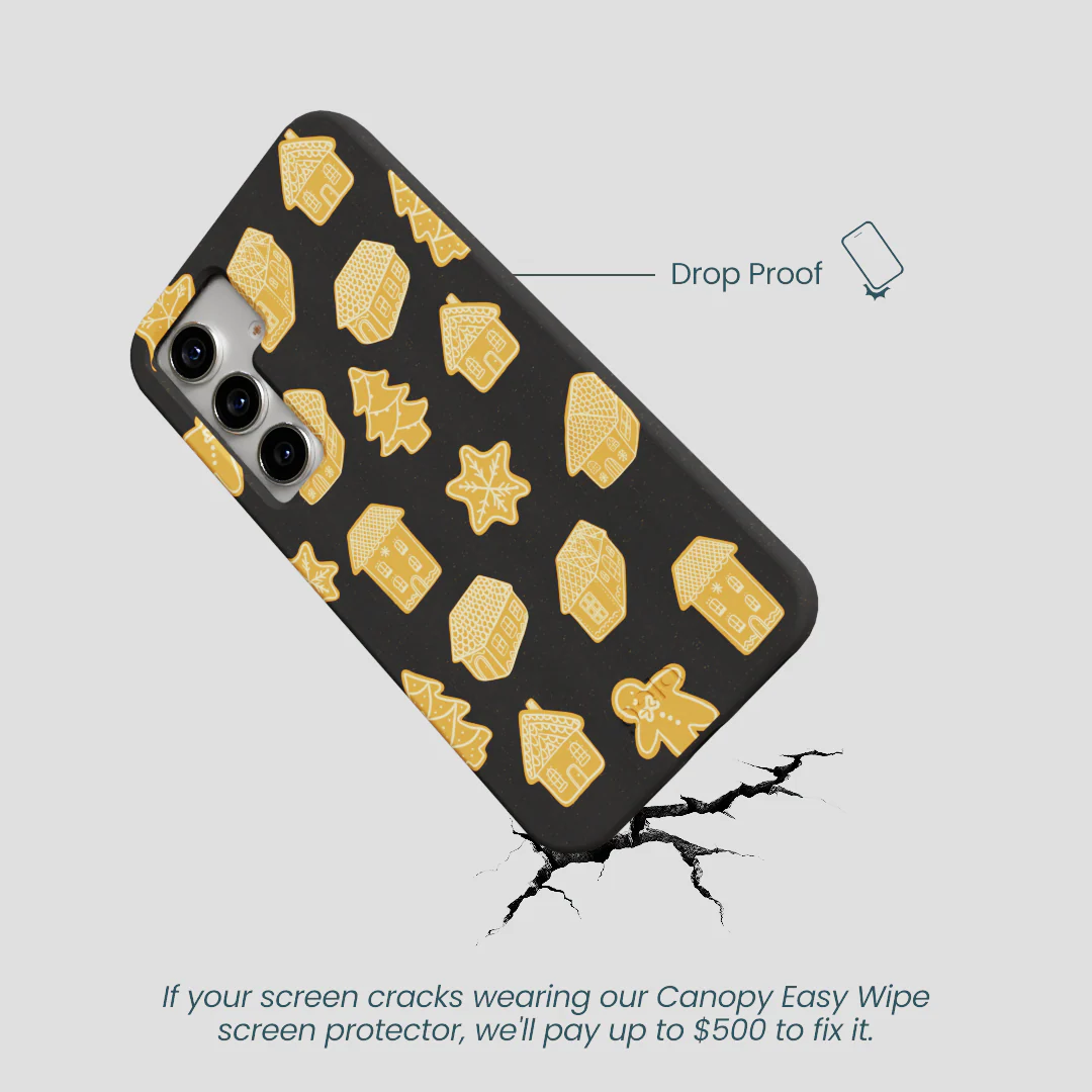 Black Gingerbread Dreams Samsung Galaxy S25 Case - Image 5