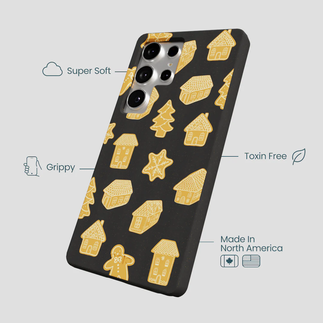Black Gingerbread Dreams Samsung Galaxy S25 Ultra Case - Image 4
